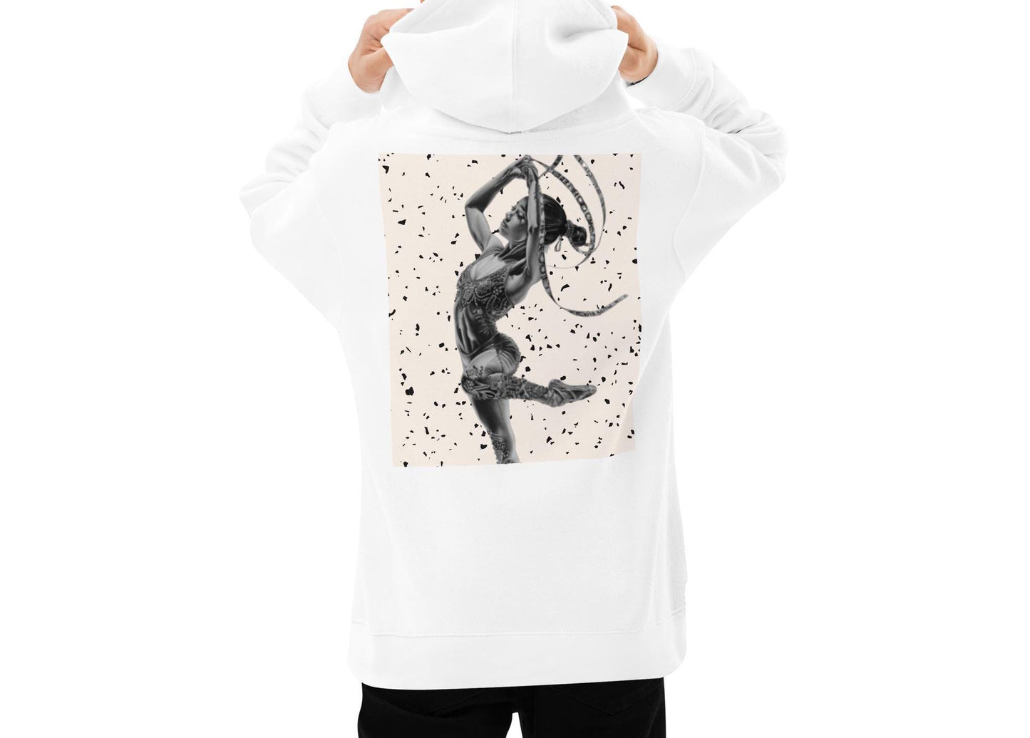 Sweat à capuche pour petite fille & ado – Granite Jaune – Coton-mélange, pull chaud & doux – Motif Gymnaste Danseuse