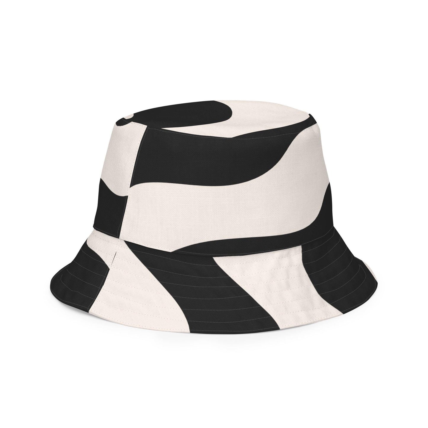 Bob réversible unisexe - Beige et Noir – Léger, respirant et 2-en-1 – Graphique Minimaliste