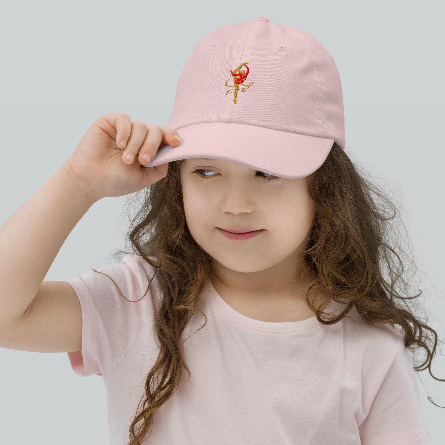 Casquette pour Petite Fille et Bébé - 100% Coton Biologique - Motif brodé - Taille Enfant, accessoire, bio, léger - Design Danseuse Gymnaste