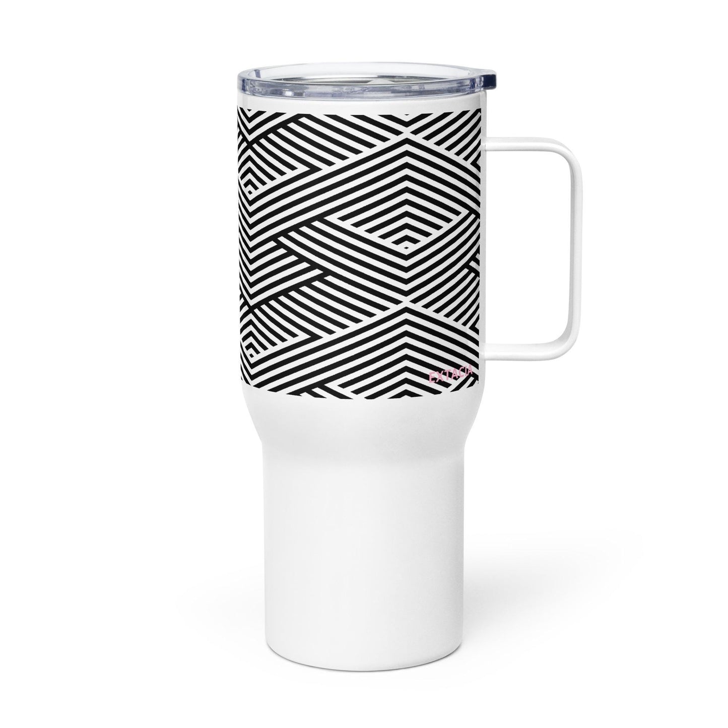 Mug Isotherme Inox - Mug de Voyage Isotherme en Acier Inoxydable avec Anse Design Artistique FĂ©minins Calligraphie - THERMOS gobelet Ătanche