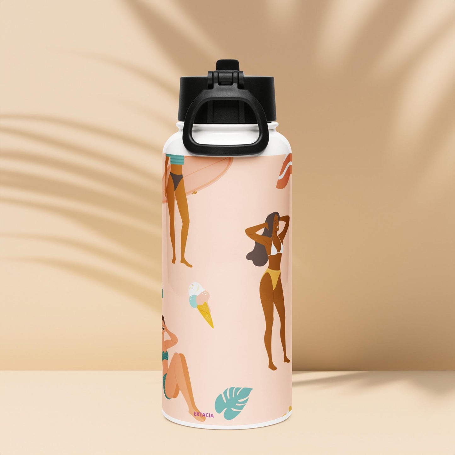 Gourde Inox 950 ml - avec paille – Étanche, isotherme, durable en acier inoxydable – Design estival