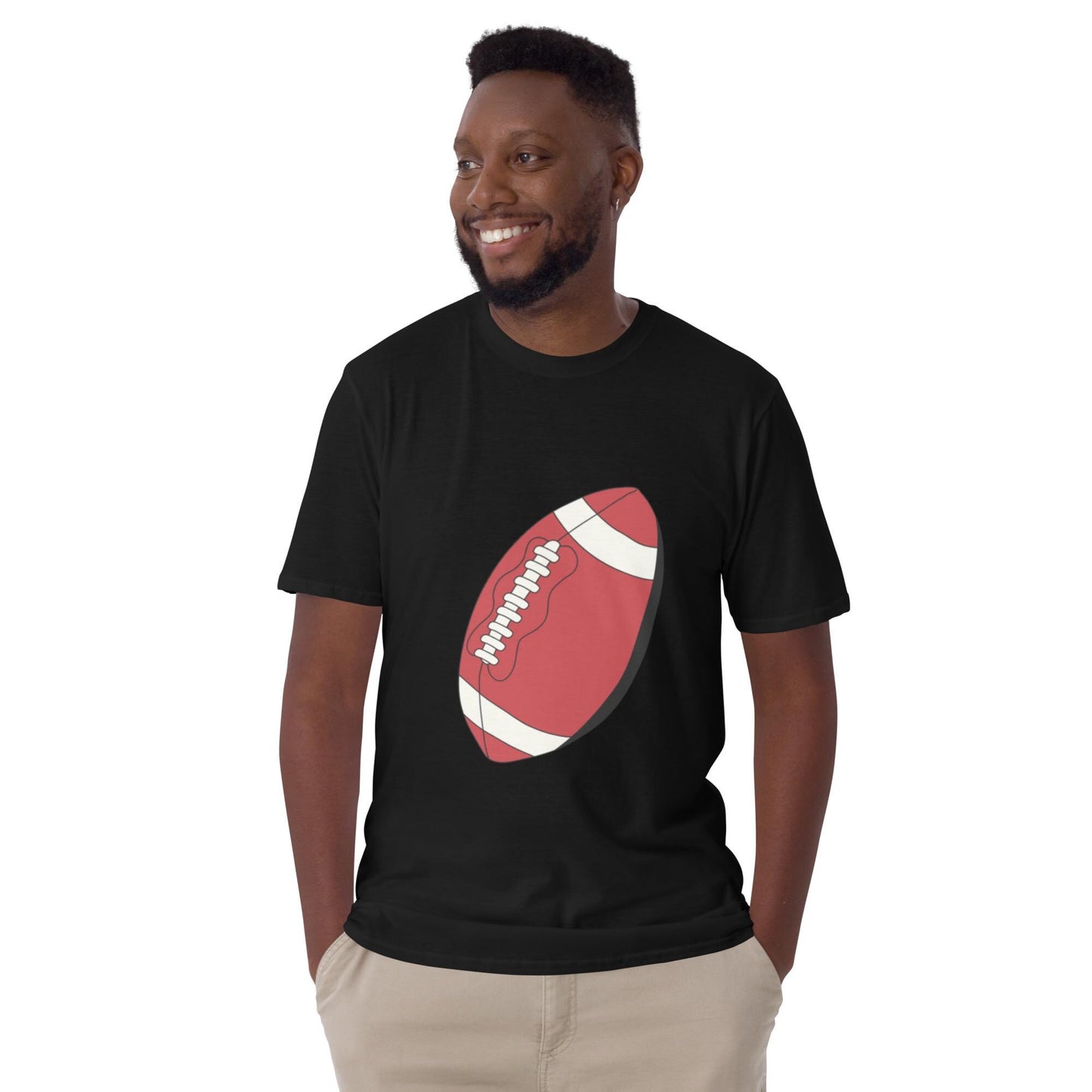 T-shirt pour homme à col rond, manches courtes – 100% coton, motif imprimé – Ballon Américain