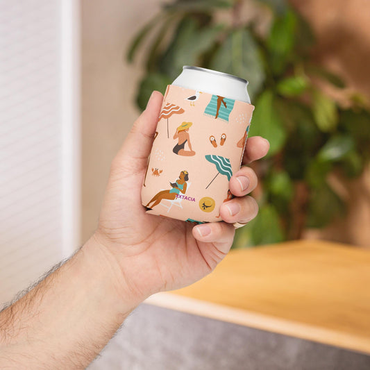 Housse Isotherme, Manchon Refroidisseur - Boisson Bouteille canette, anti-condensation réutilisable -Design Silhouettes Femmes Plage été