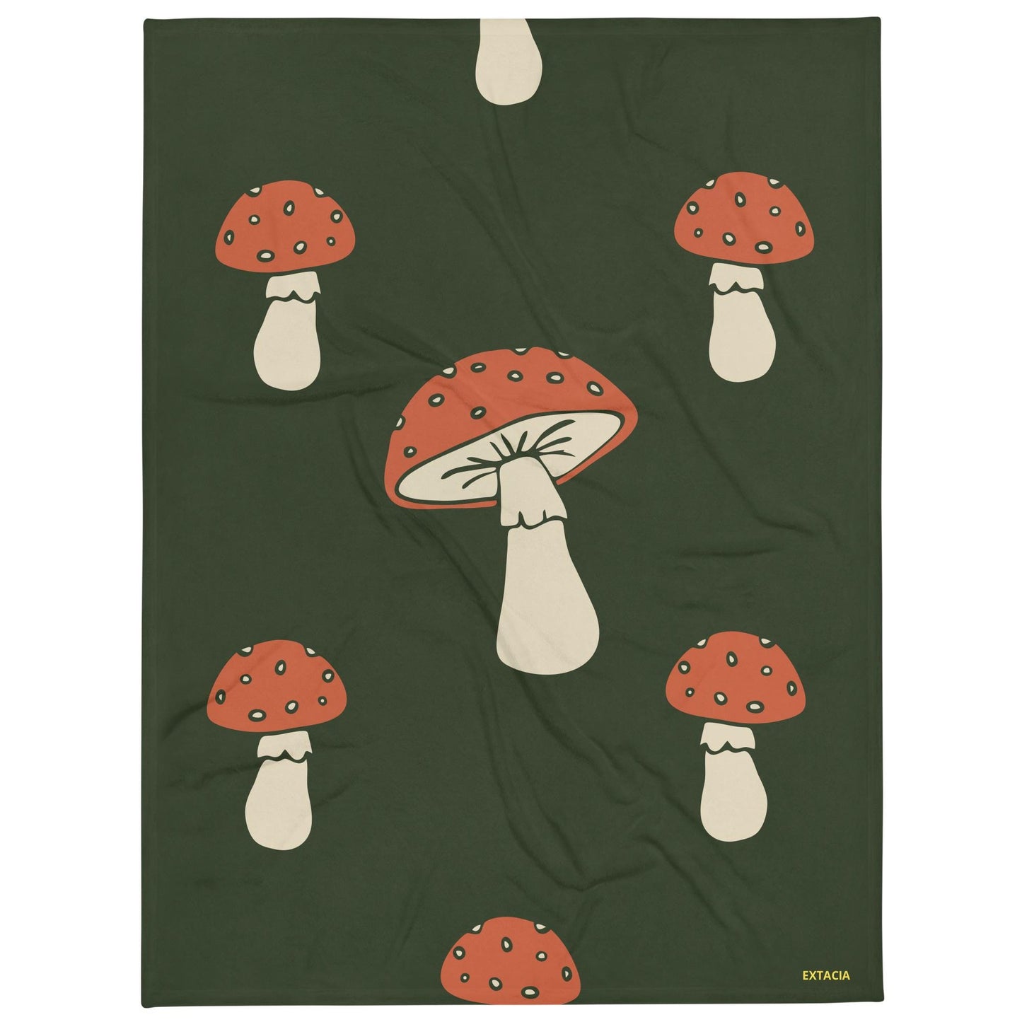 Plaid Doux Personnalisable – Couverture Chaude, Confortable, Légère – microfibre moelleuse – Salon, Canapé - Design Minimaliste Champignons