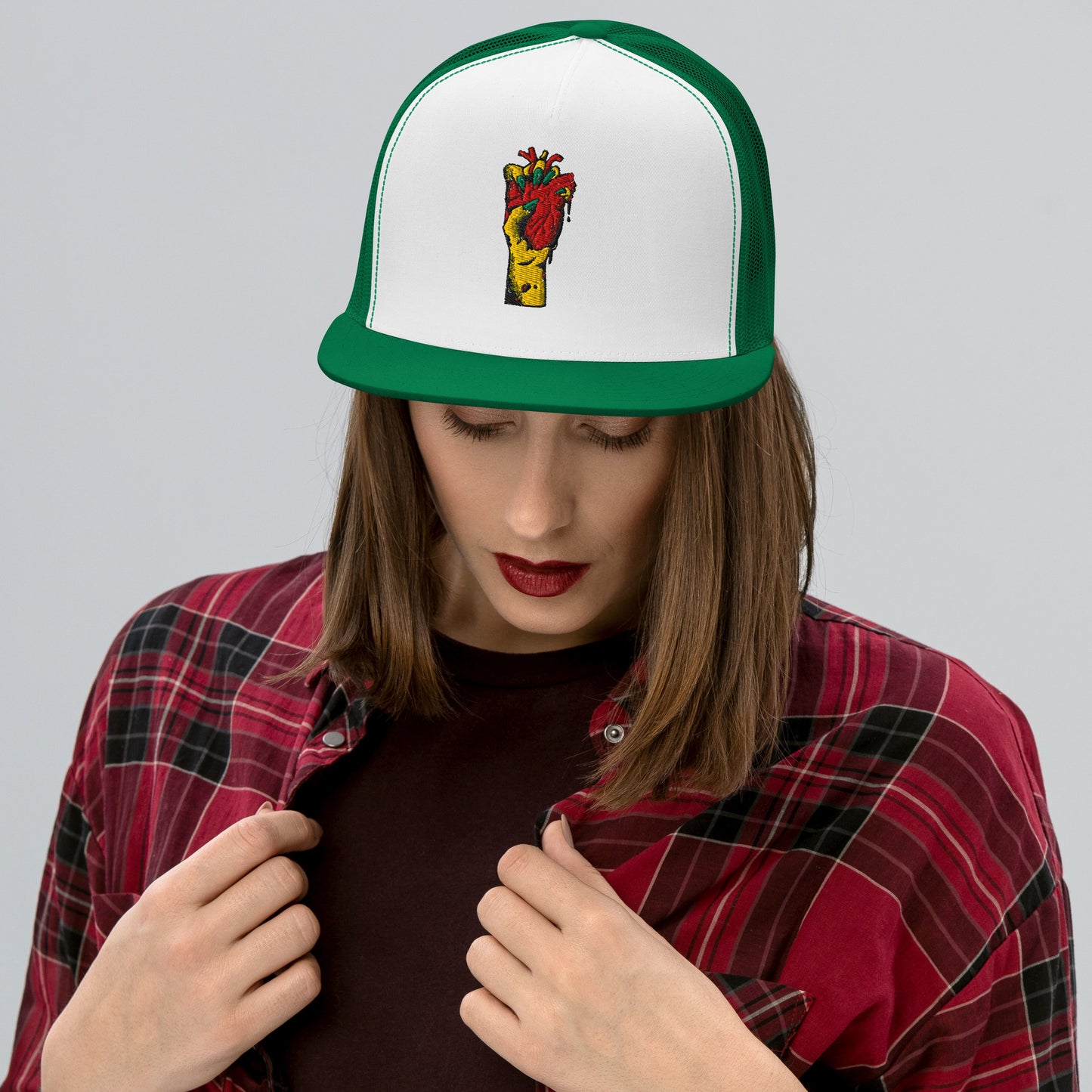 Casquette trucker unisexe Minimaliste – Maille filet respirante, motif brodé – Coeur Déjà Pris