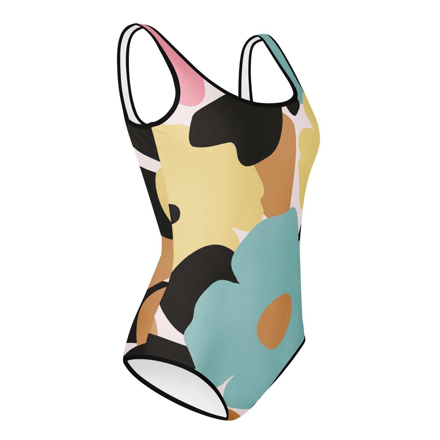 Maillot de bain 1 pièce pour fille ado – Fleuri, Pastel – maintien & séchage rapide – Minimaliste