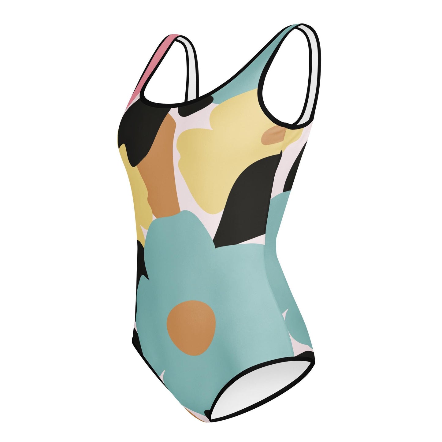 Maillot de bain 1 pièce pour fille ado – Fleuri, Pastel – maintien & séchage rapide – Minimaliste