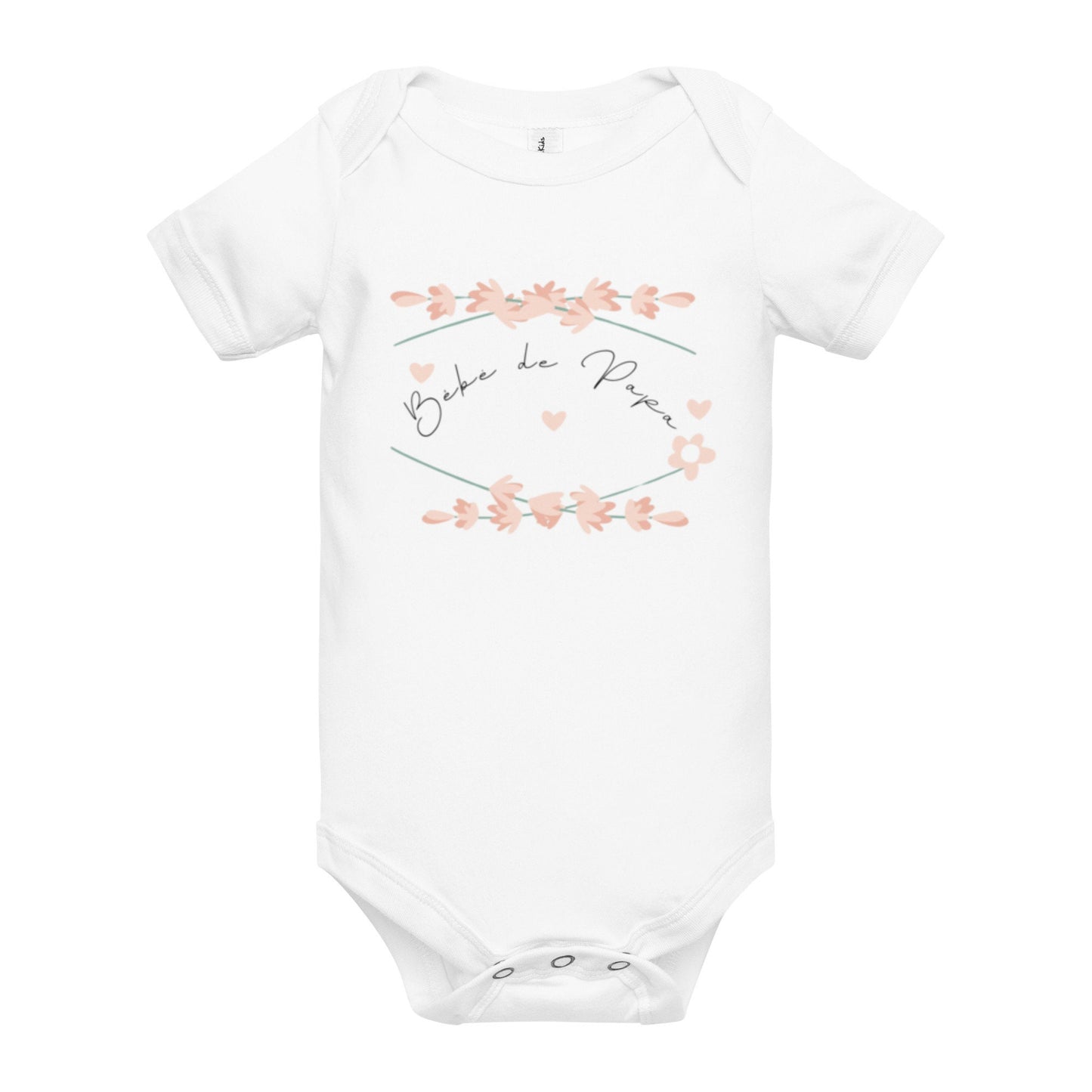 Body Bébé Unisexe 100 % Coton Doux "BEBE DE PAPA" - Manches Courtes, boutons-pression - Personnalisable – Confortable Cadeau fête des pères
