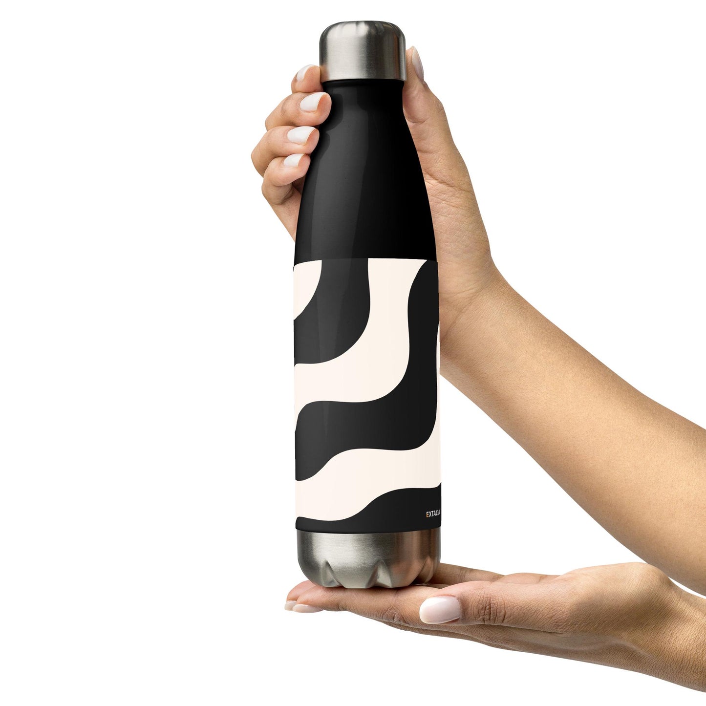 Bouteille en Inox Noir - Gourde Ătanche Isotherme en Acier Inoxydable â Design Graphique - Durable â Bureau, Sport, Camping RandonnĂ©e cadeau