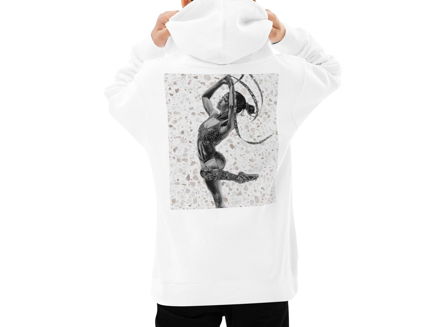 Sweat à capuche pour petite fille & ado – Granite – Coton-mélange, pull chaud & doux – Motif Gymnaste Danseuse