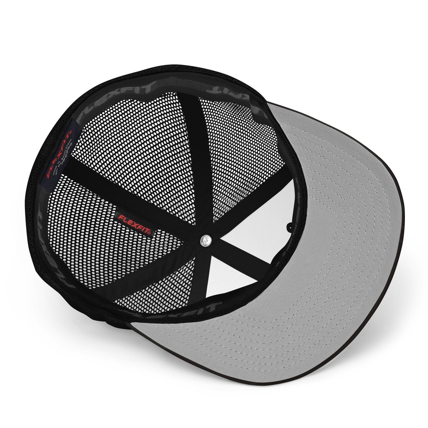 Casquette noire avec dos en maille et motif brodé - snapback non ajustable - unisexe - streetwear, accessoire mode, cadeau, été comme hiver