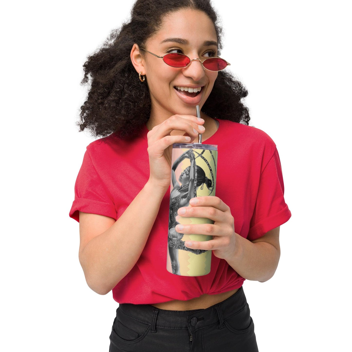 Mug isotherme inox - Gobelet en Acier Inoxydable – Design Danseuse Gymnaste - Mug de Voyage Durable, Étanche - Boissons Chaudes, Froides