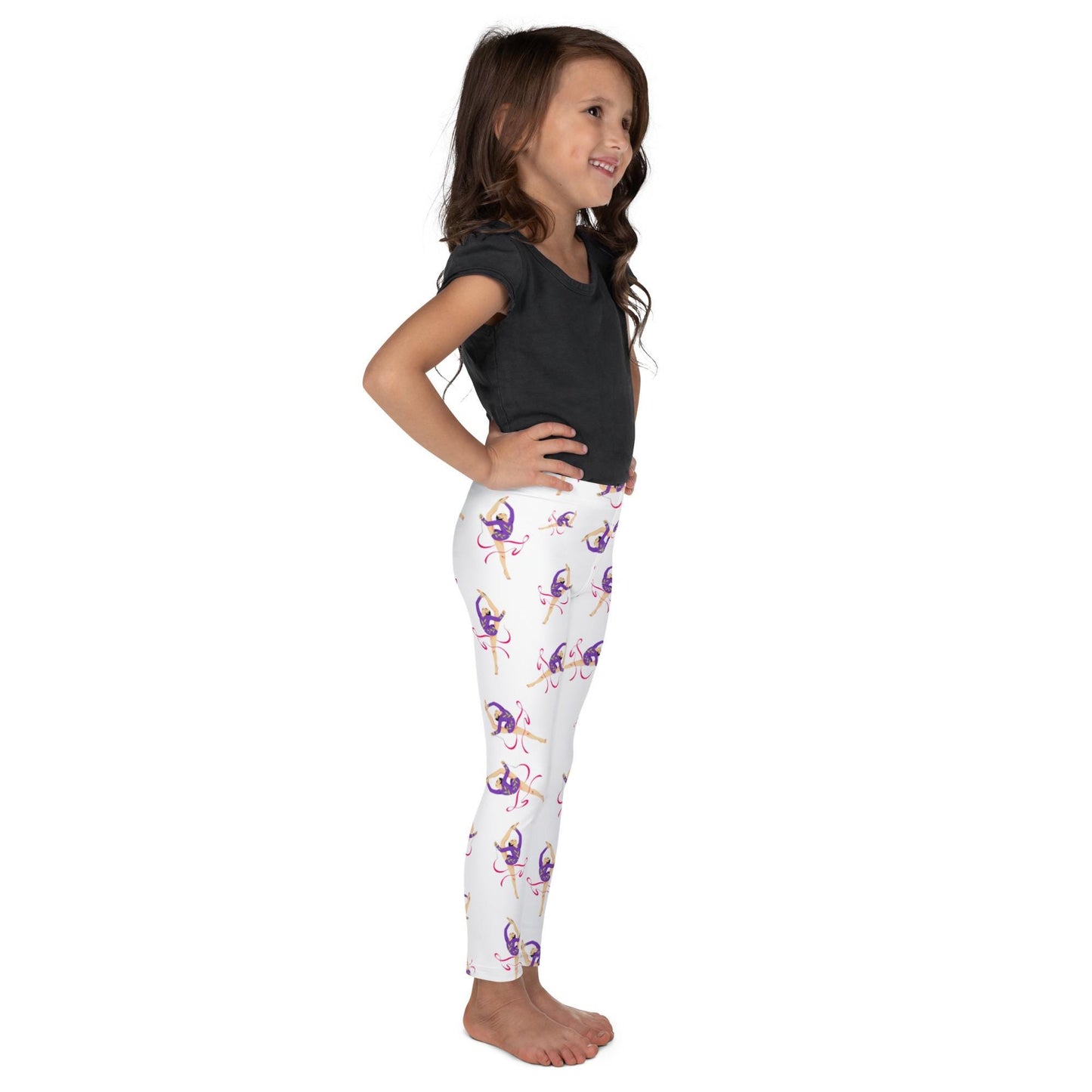 Leggings Bébé et Petite Fille - Confortable, Doux et Extensible - quotidien, sport, urbain, école, cadeau – Design Danseuse Gymnaste