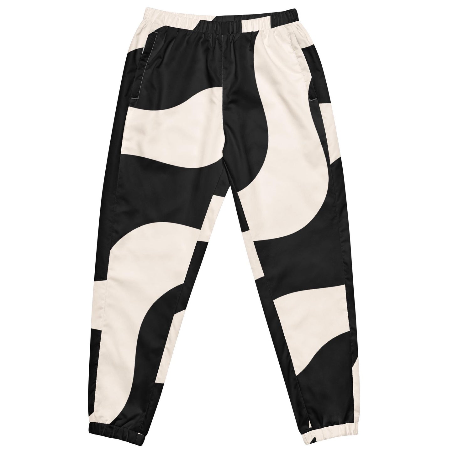 Pantalon de survêtement pour homme – Beige & Noir – Coupe confortable, motif graphique - Minimaliste