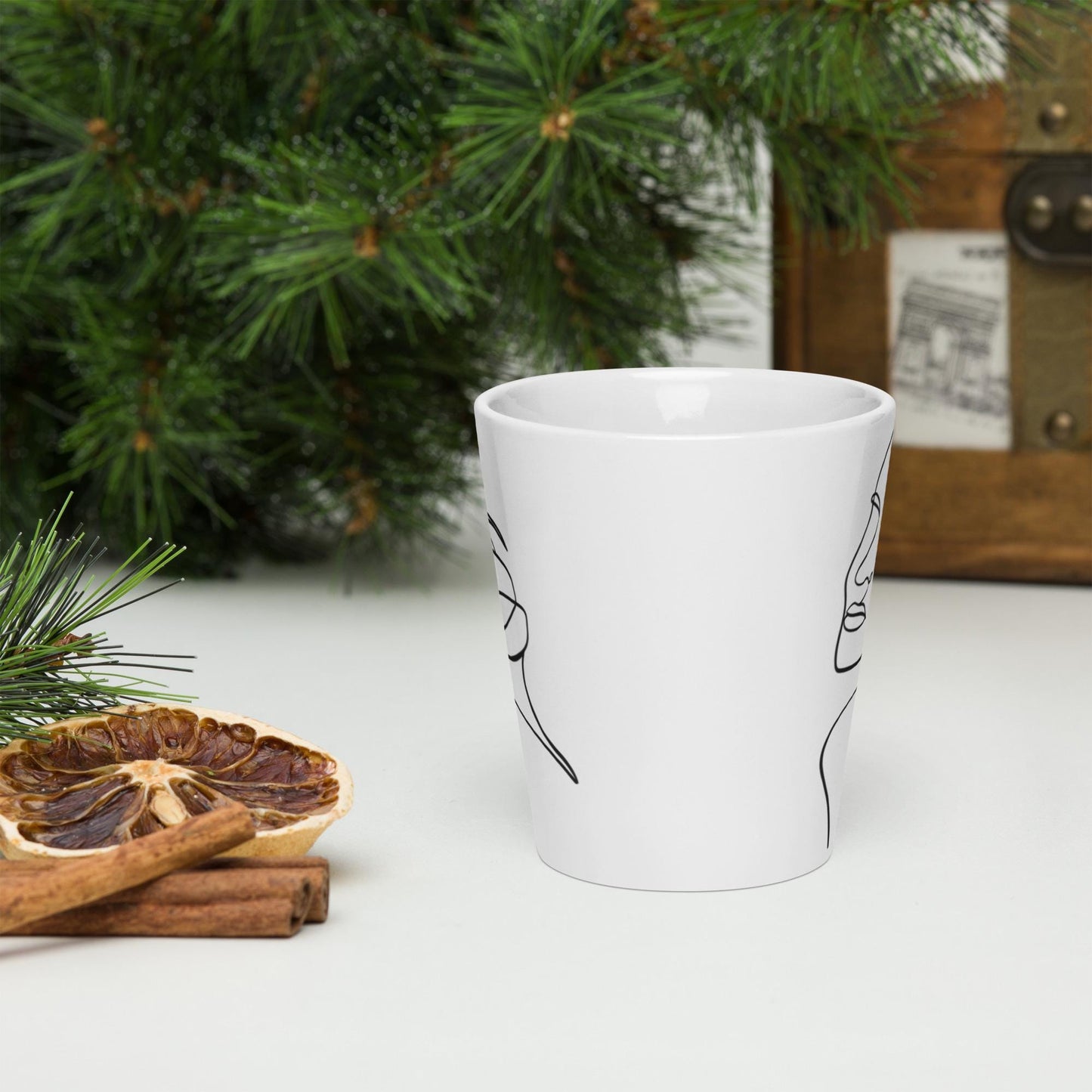 Mug à café en Céramique Blanche - Tasse 12 oz - Élégante, Ergonomique – Bureau, Cuisine, Maison, Cadeau - Design minimaliste Calligraphie