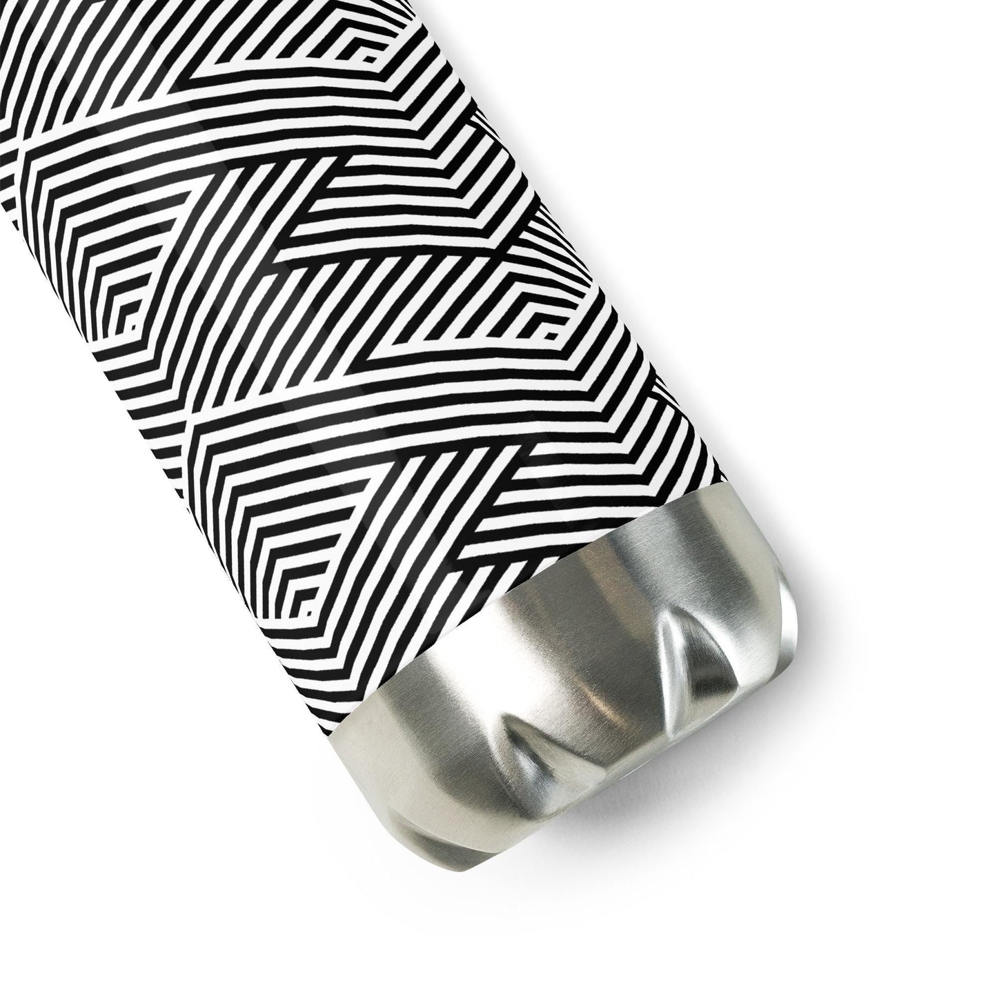 Gourde Inox - Noir & Blanc – Bouteille Étanche, isotherme, durable en acier inoxydable – Graphique