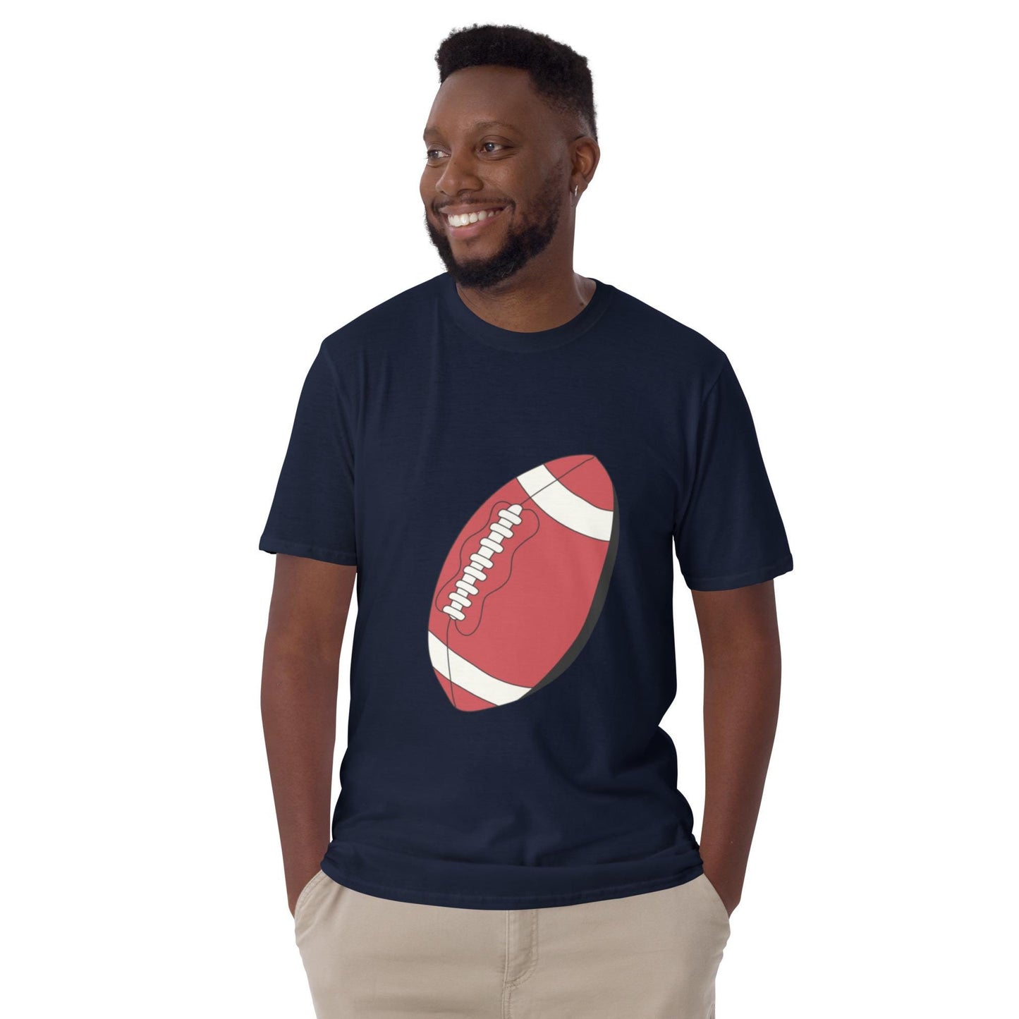 T-shirt pour homme à col rond, manches courtes – 100% coton, motif imprimé – Ballon Américain