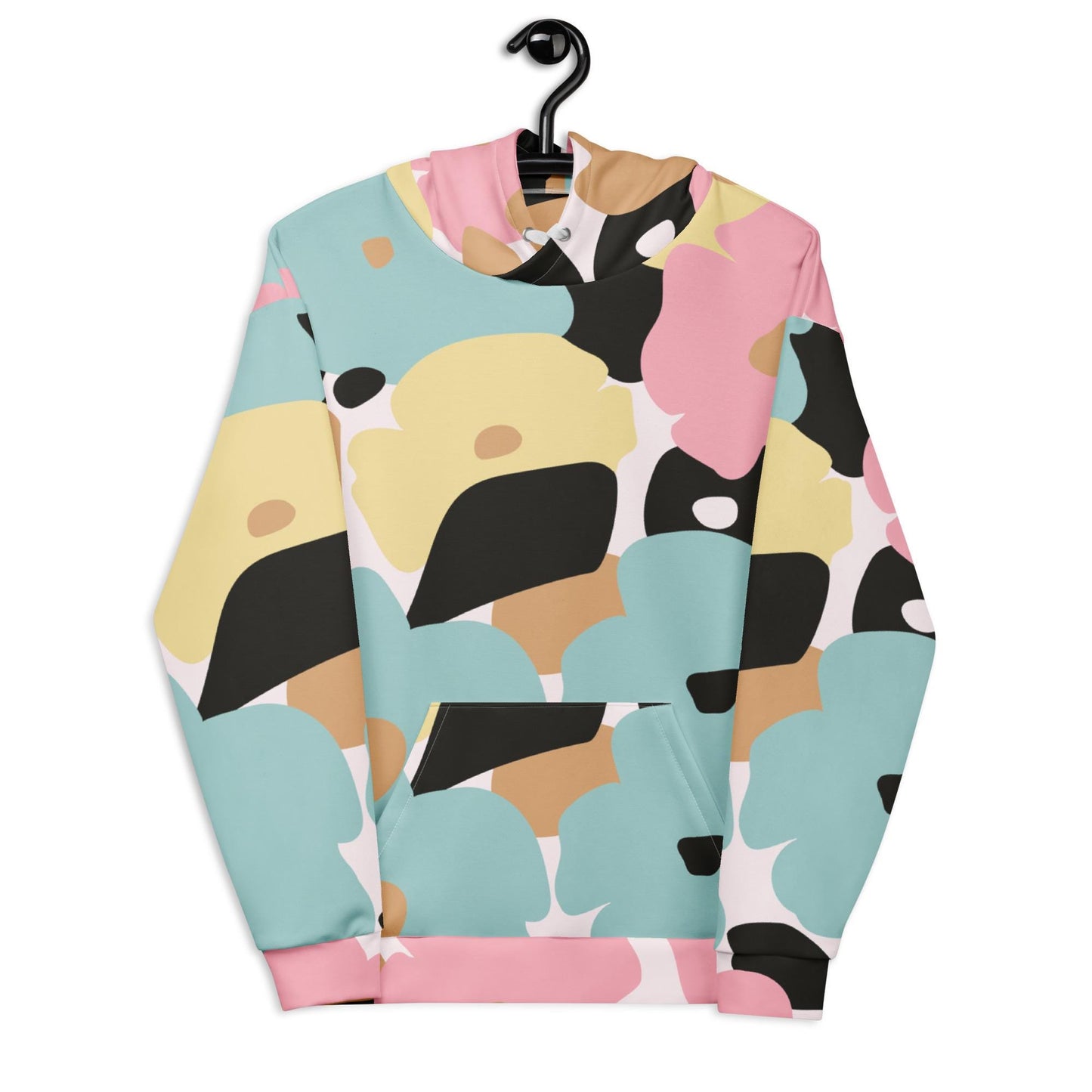 Sweat à capuche pour femme – Fleuri, Pastel – Polyester recyclé, doux & durable – Nature Minimaliste