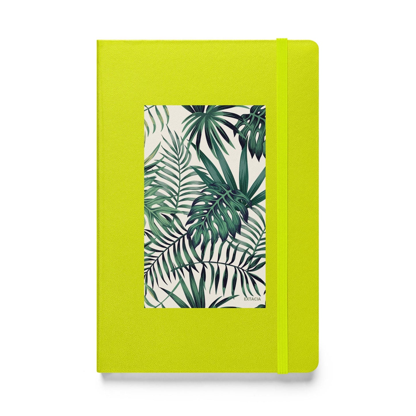 Carnet à couverture rigide vue de face, design minimal - citron - A5 – Nature tropicale - plante