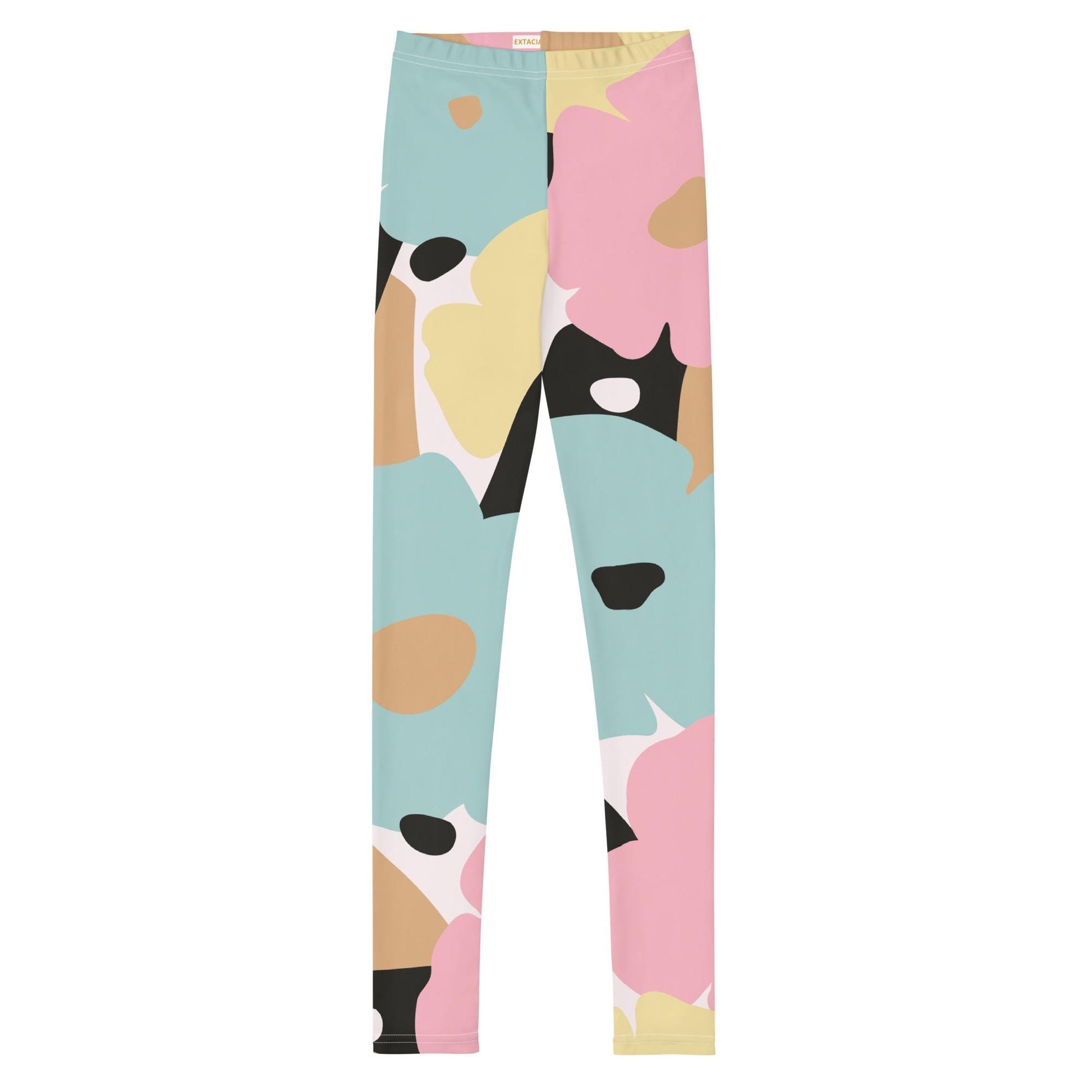Legging fille ado - fleuri, pastel minimaliste – Ceinture et ourlets