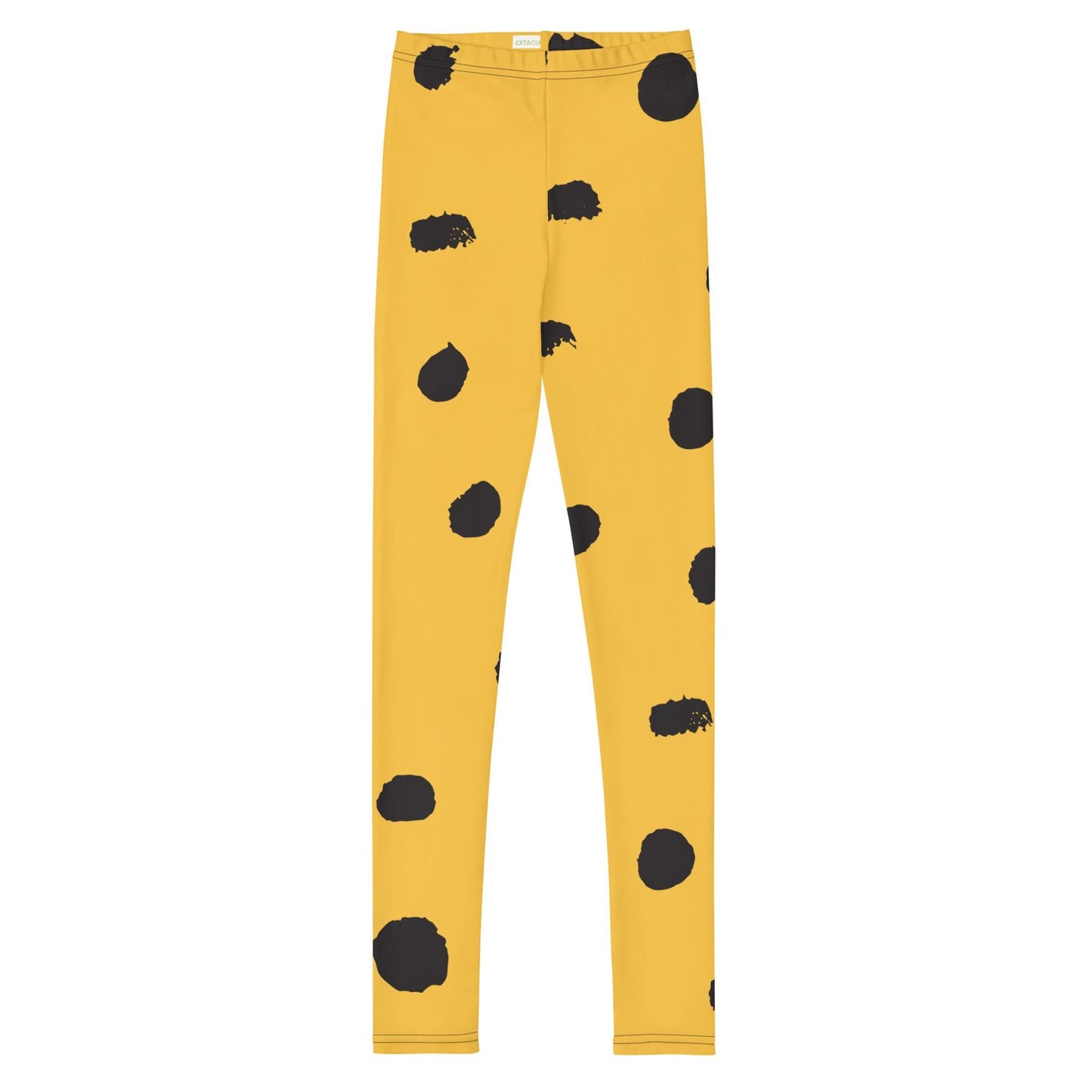 Legging fille ado - jaune et noir imprimé animal minimaliste – Ceinture et ourlets