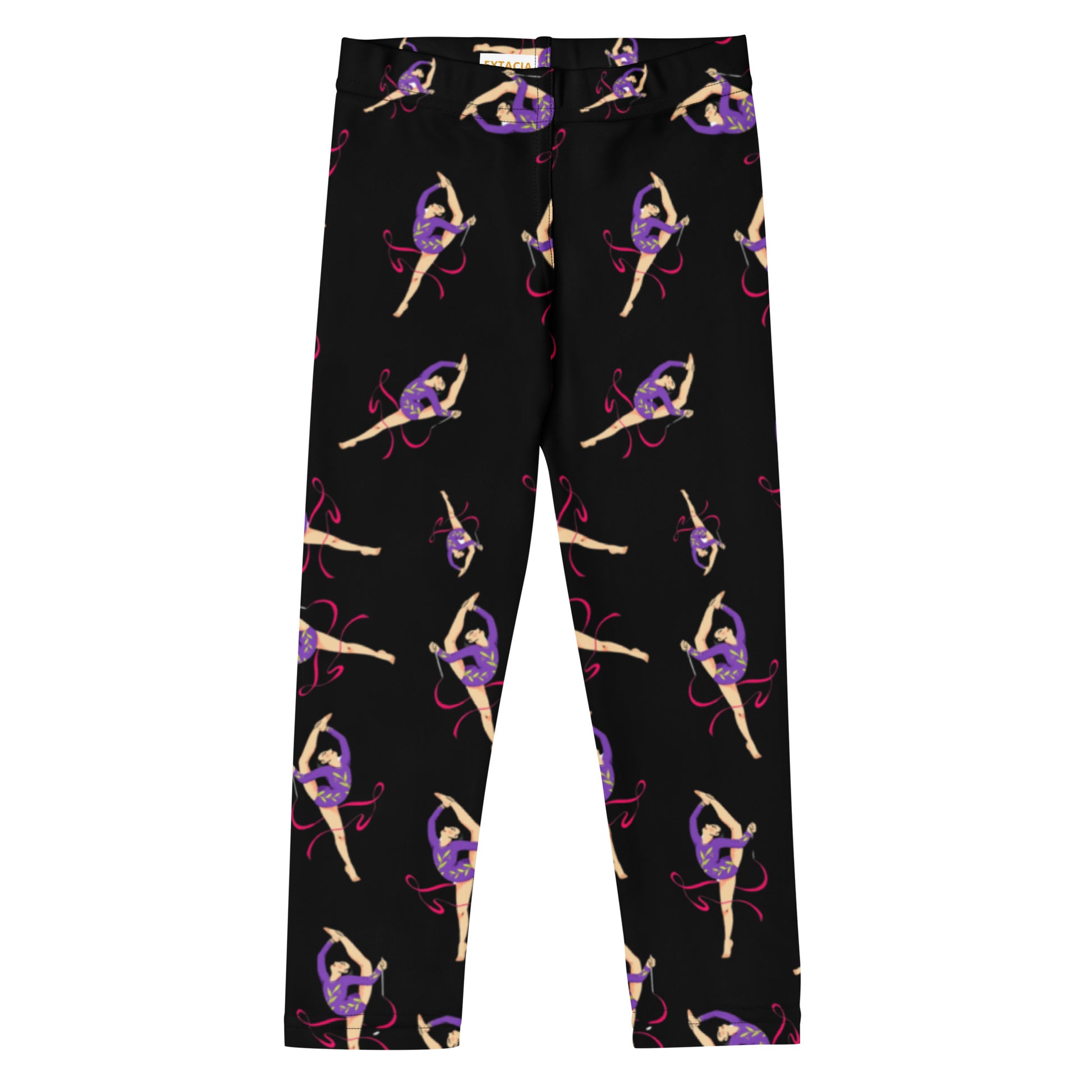 Leggings petite fille – Ourlets et coutures, leggings - noir - motif gymnaste danseuse