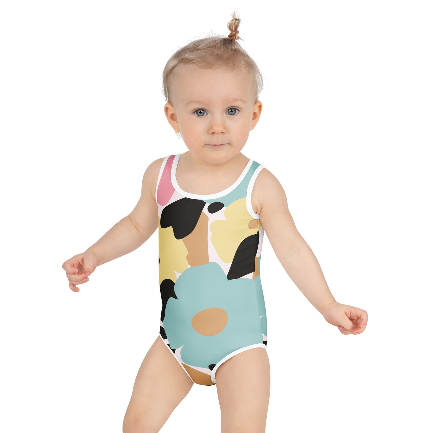 Maillot de bain enfant - fleuri pastel, nature minimaliste – Porté à la plage/piscine – maintien fiable
