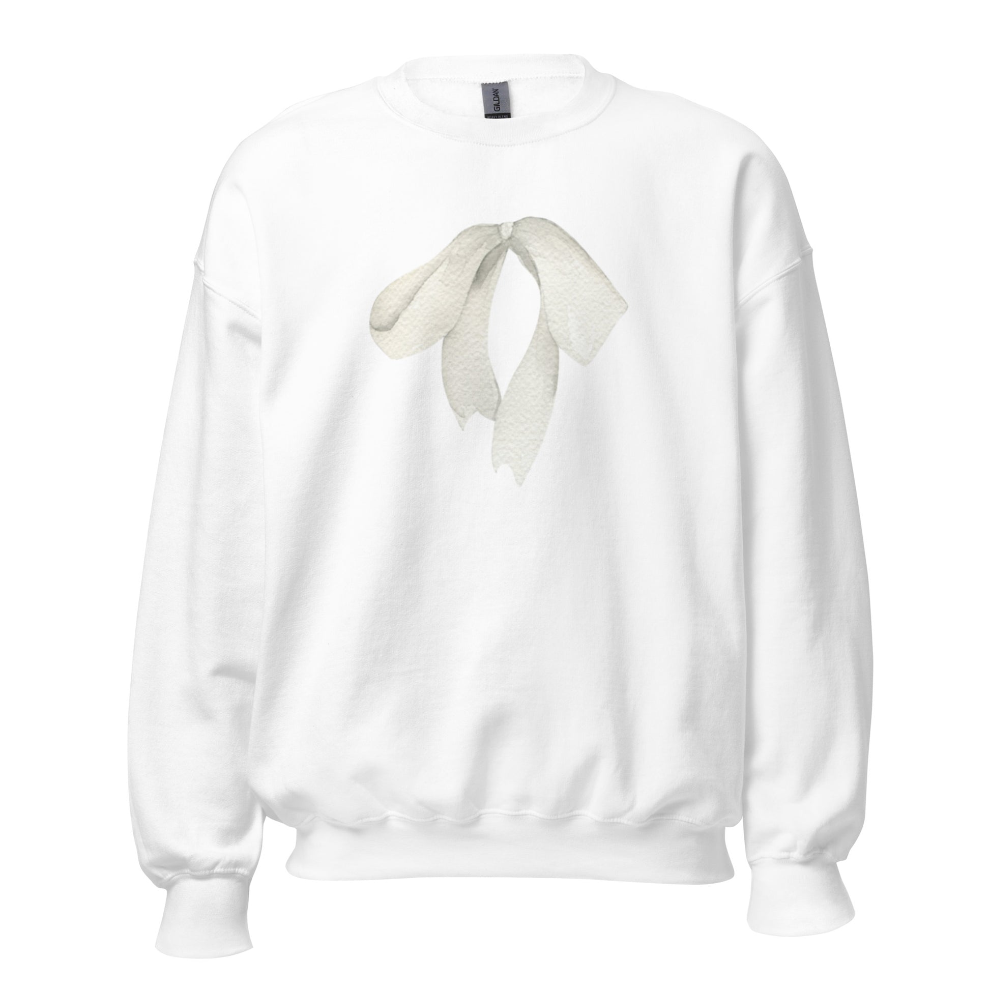 Poignets/ourlets, sweat, tenue durable  - sweat femme motif imprimé "petit noeud" - blanc