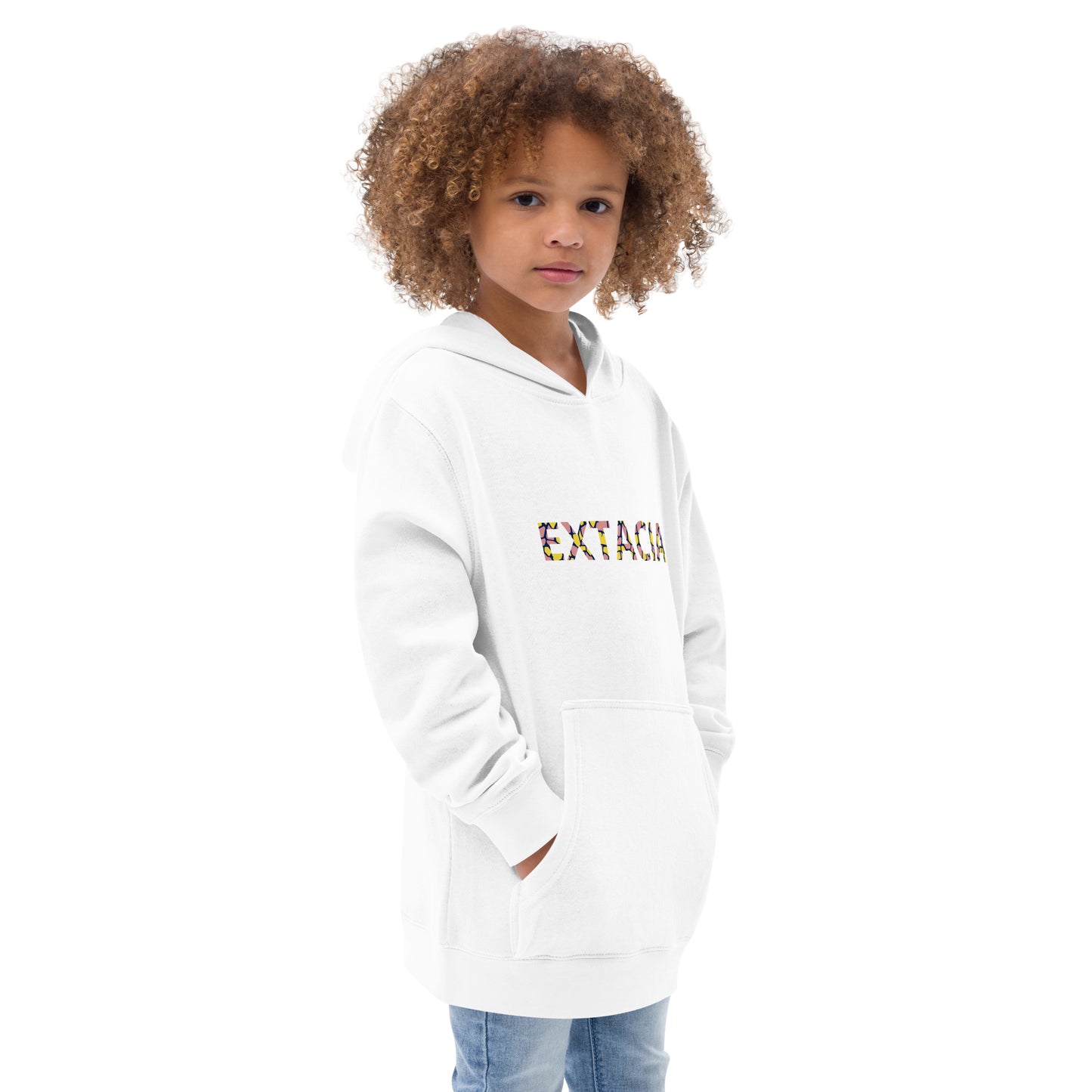 Sweat à capuche petite fille - Jaune & Kaki - motif gymnaste danseuse - blanc - coton-mélange motif imprimé – profil, capuche doublée et coupe confortable ExtaciaFrancex