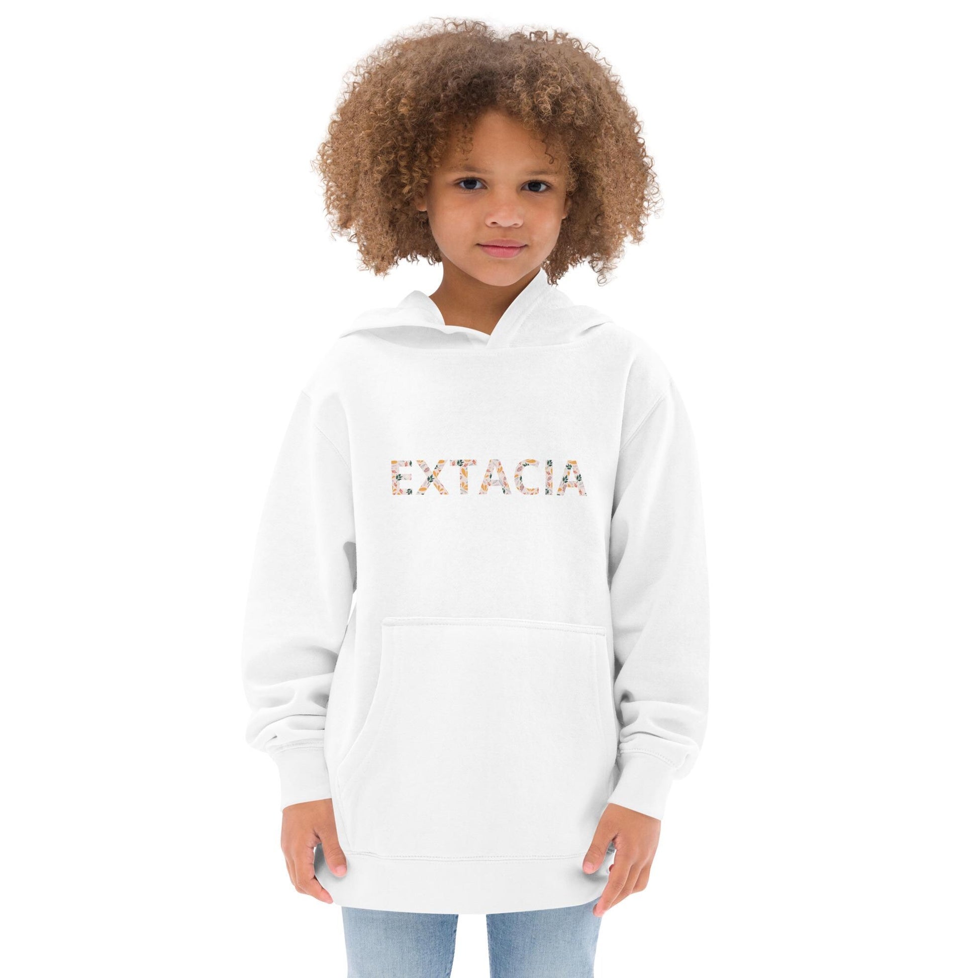 Sweat à capuche petite fille - fleurs du printemps - motif gymnaste danseuse -  blanc - coton-mélange motif imprimé – Enfant portant le sweat à capuche petite fille – style cocooning et hiver chaleureux