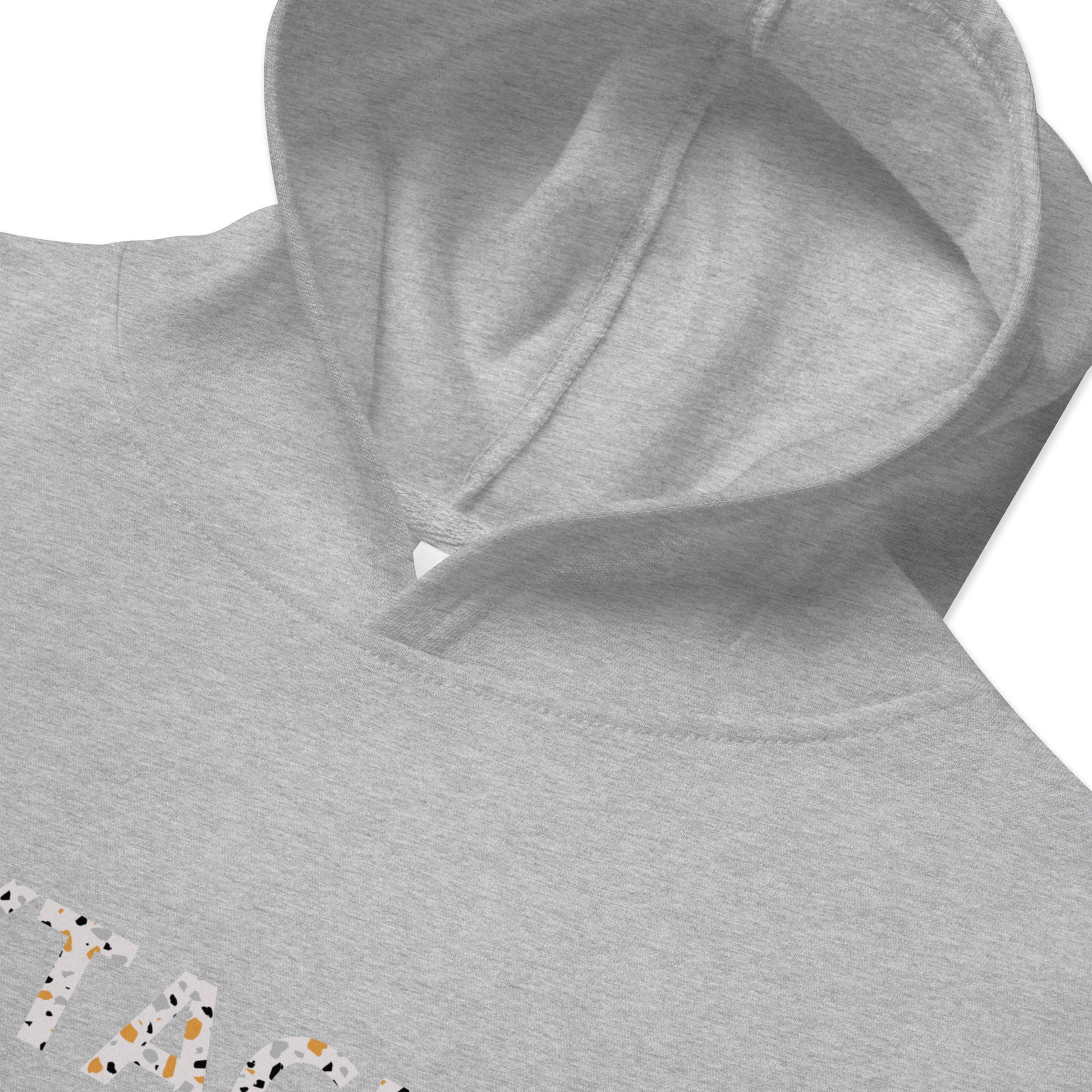 Sweat à capuche petite fille - granite - motif gymnaste danseuse - gris - coton-mélange motif imprimé – Zoom capuche et poignets – sweat à capuche petite fille coton-mélange ExtaciaFrance