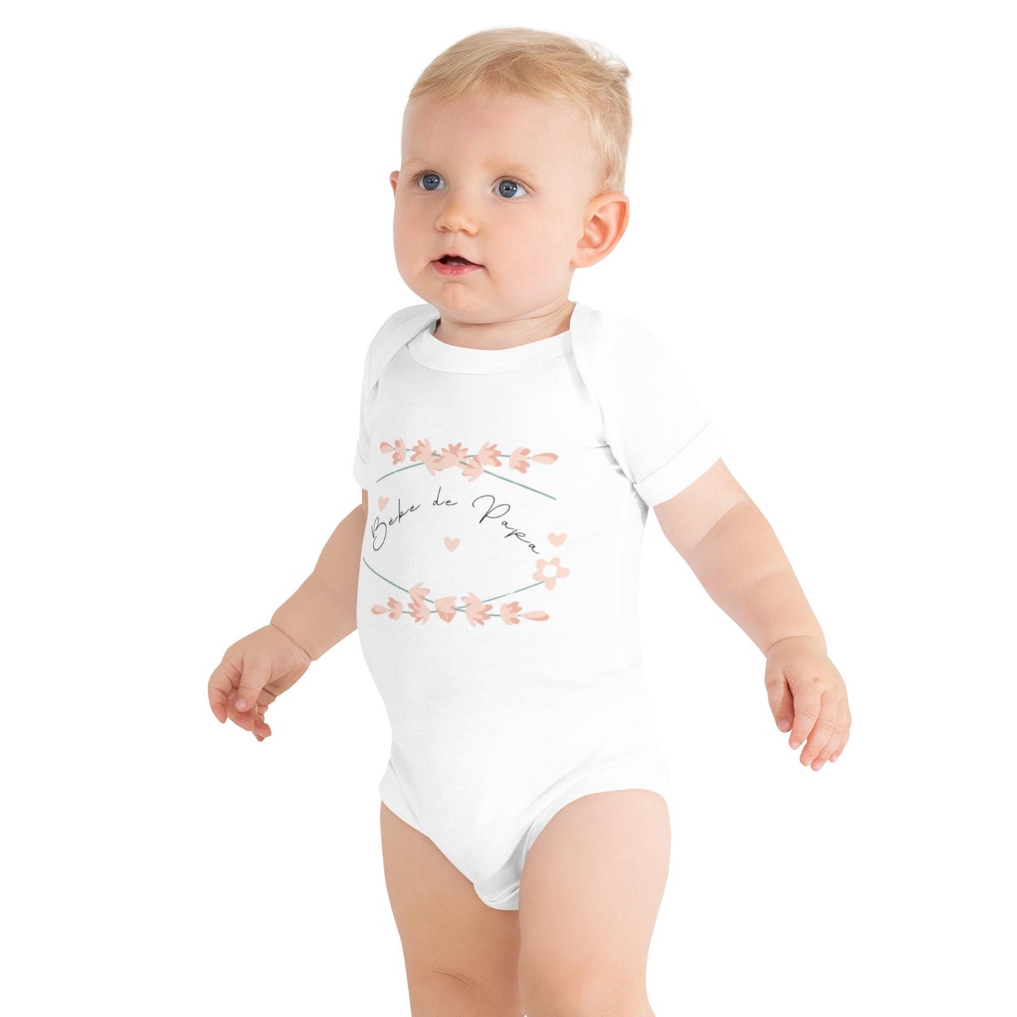 Body Bébé Unisexe 100 % Coton Doux "BEBE DE PAPA" - Manches Courtes, boutons-pression - Personnalisable – Confortable Cadeau fête des pères
