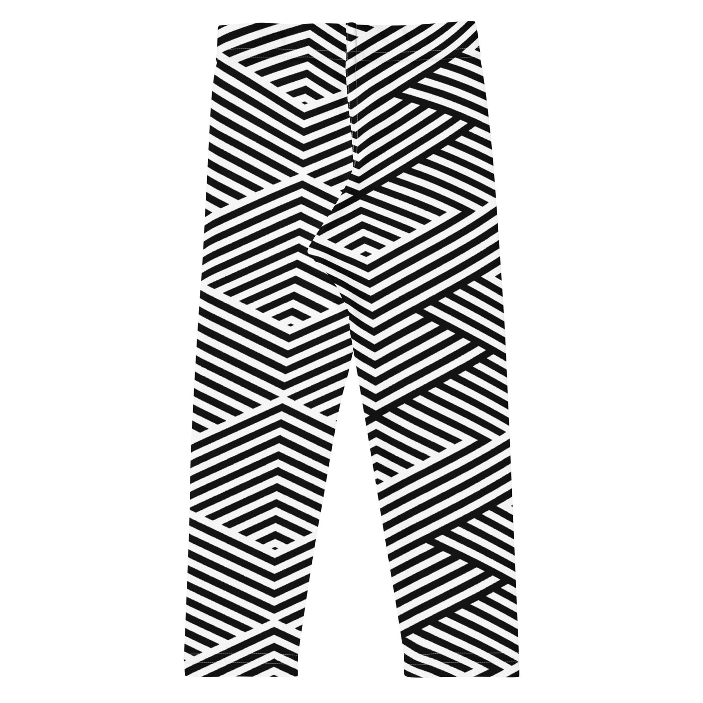 Legging pour petite fille – Blanc & Noir à rayures – Doux, extensible, toutes saisons – Graphique