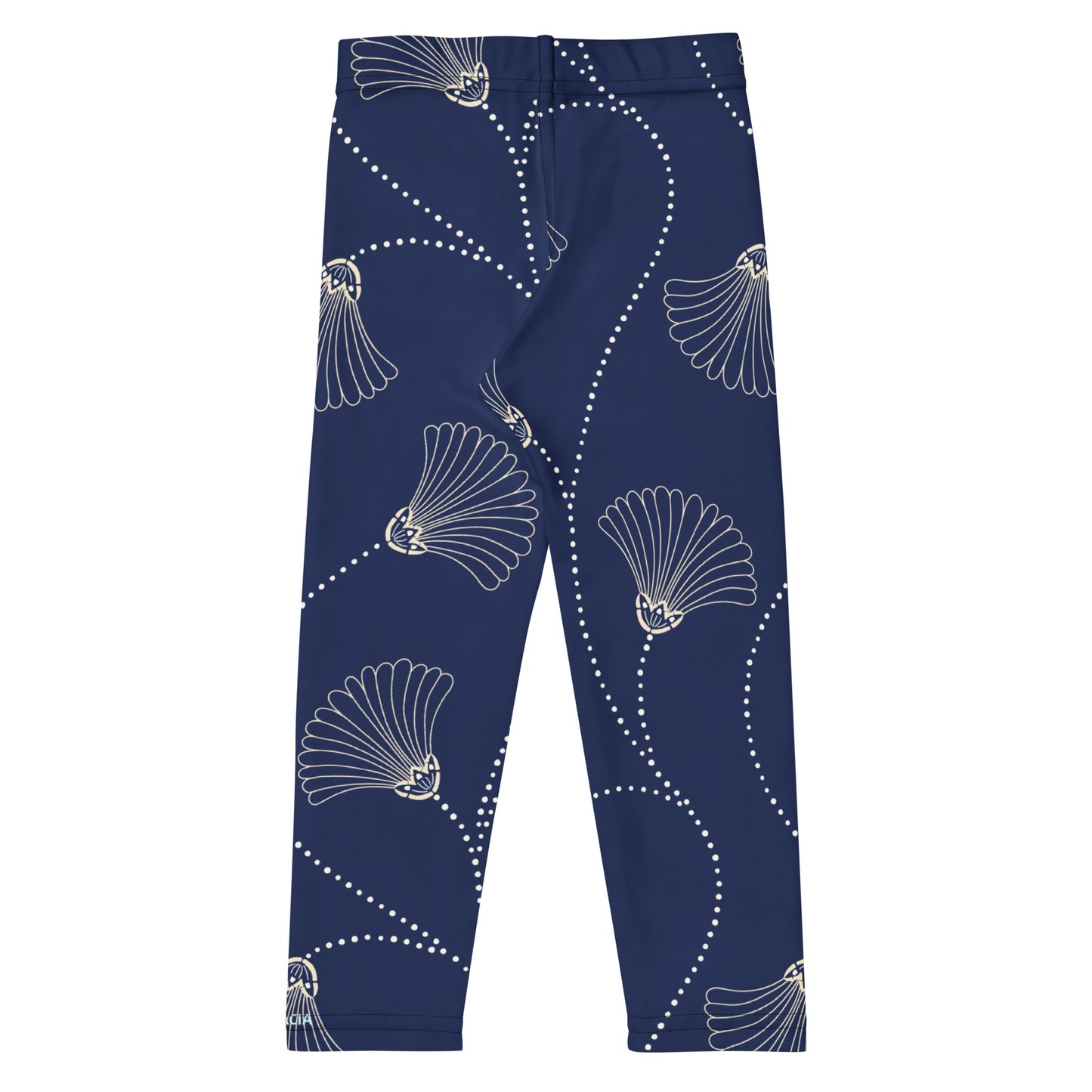 Legging pour petite fille – Bleu Fleuri – Doux, extensible, toutes saisons – Motif Gymnaste Danseuse