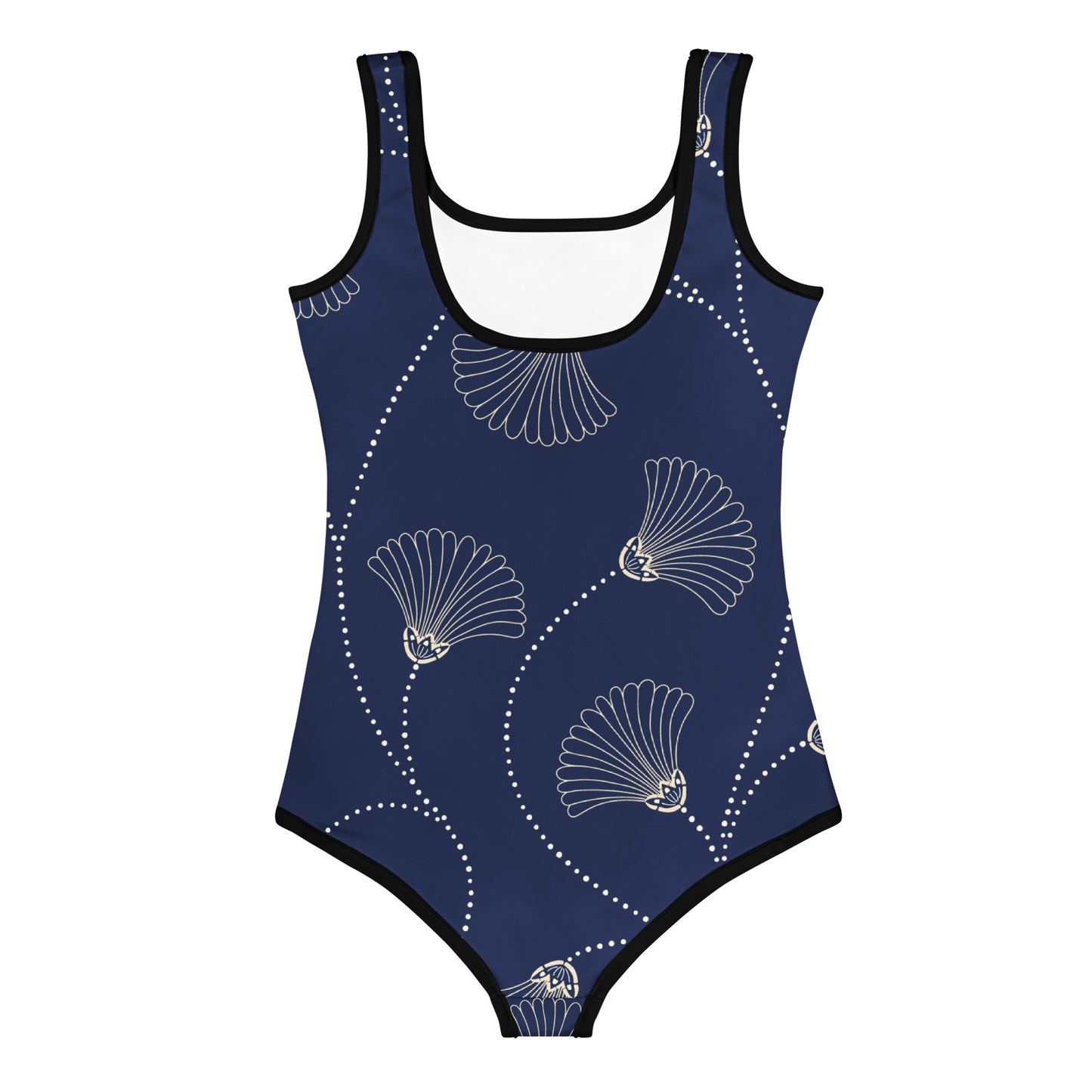 Maillot de bain 1 pièce pour petite fille – Bleu Fleuri – Confort, maintien & séchage rapide – Minimaliste