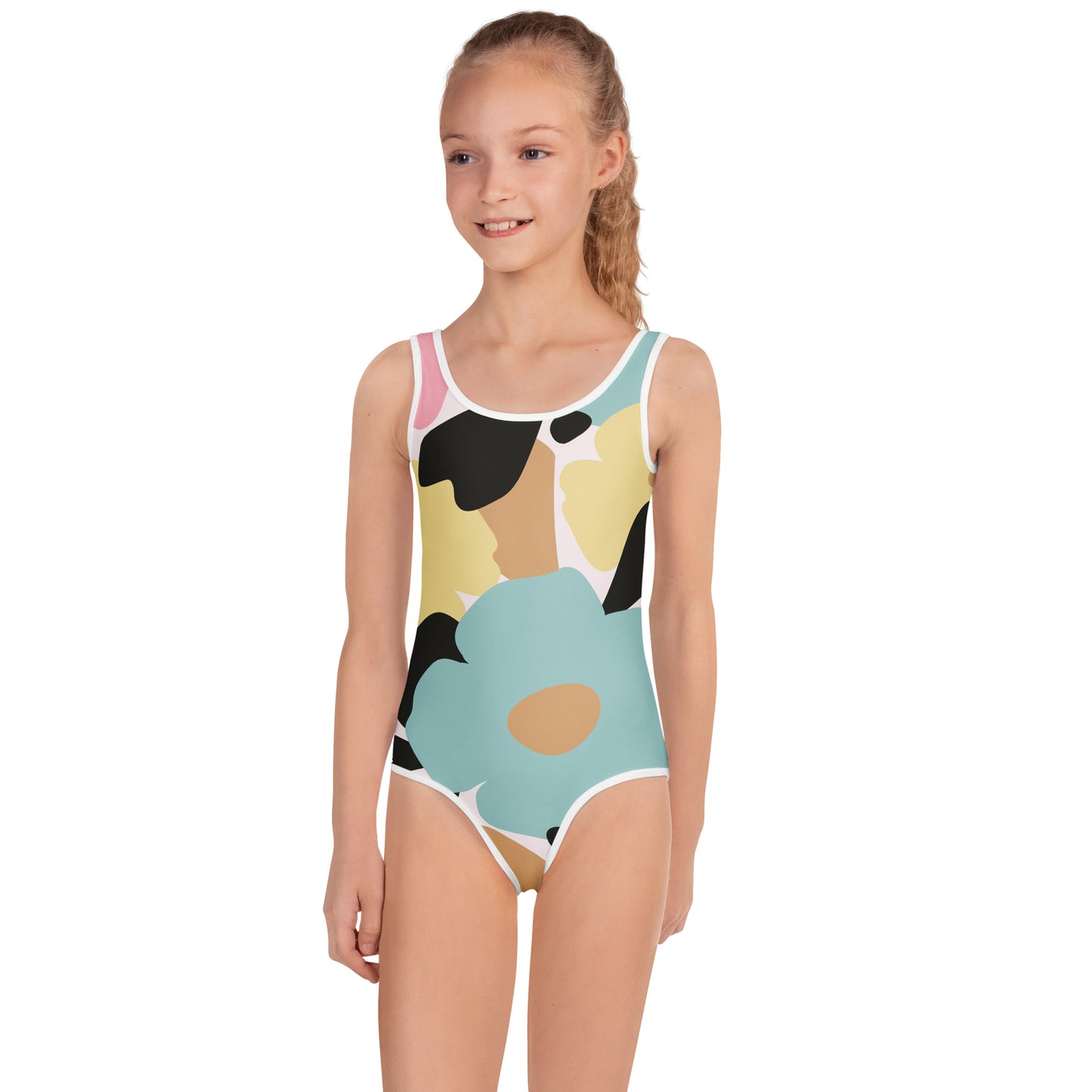 Maillot de bain 1 pièce pour petite fille – Fleuri, Pastel – Confort, maintien & séchage rapide – Minimaliste