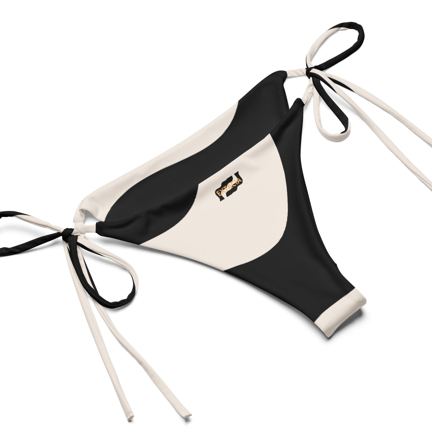 Bikini recyclé pour femme - Beige et Noir – Deux pièces, éco-responsable, confortable séchage rapide
