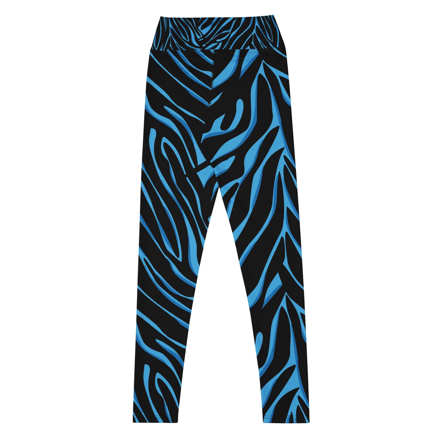 Legging de yoga pour femme – Bleu & Noir – Stretch, taille haute, séchage rapide – Imprimé Animal