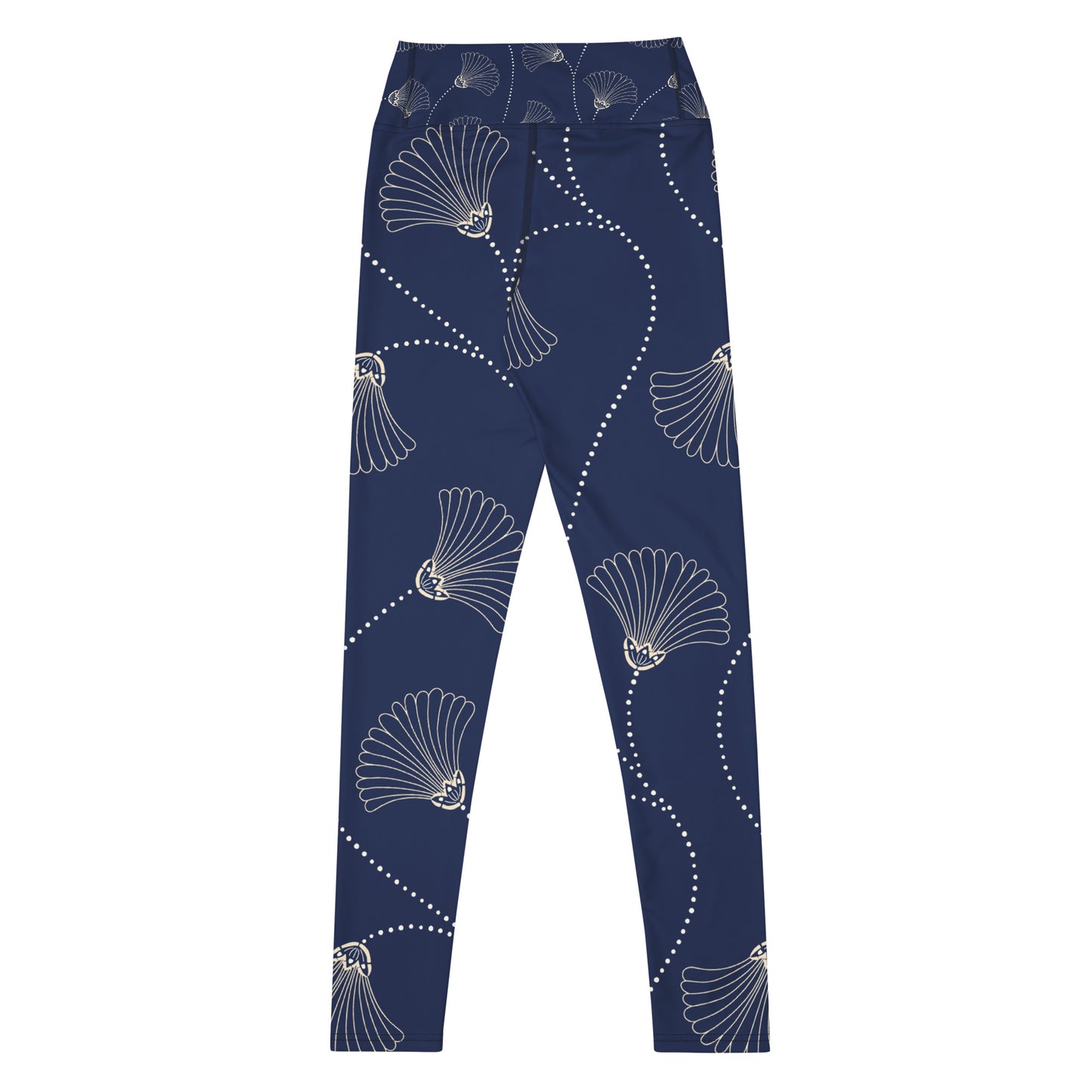 Legging de yoga pour femme – Bleu, Fleuri – Stretch, taille haute, séchage rapide – Minimaliste