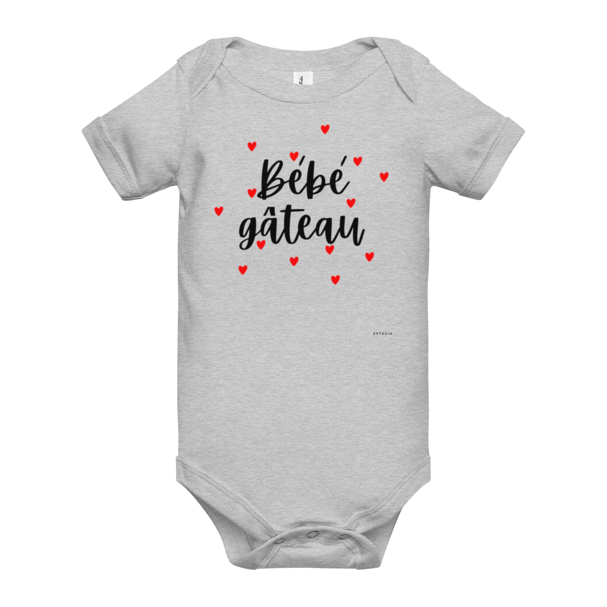 Col et emmanchures, body - gris - bebe gâteau