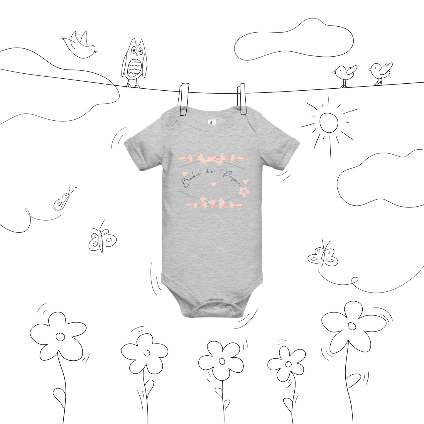 Body bébé unisexe – 100 % coton, doux et respirant – Bébé de Papa