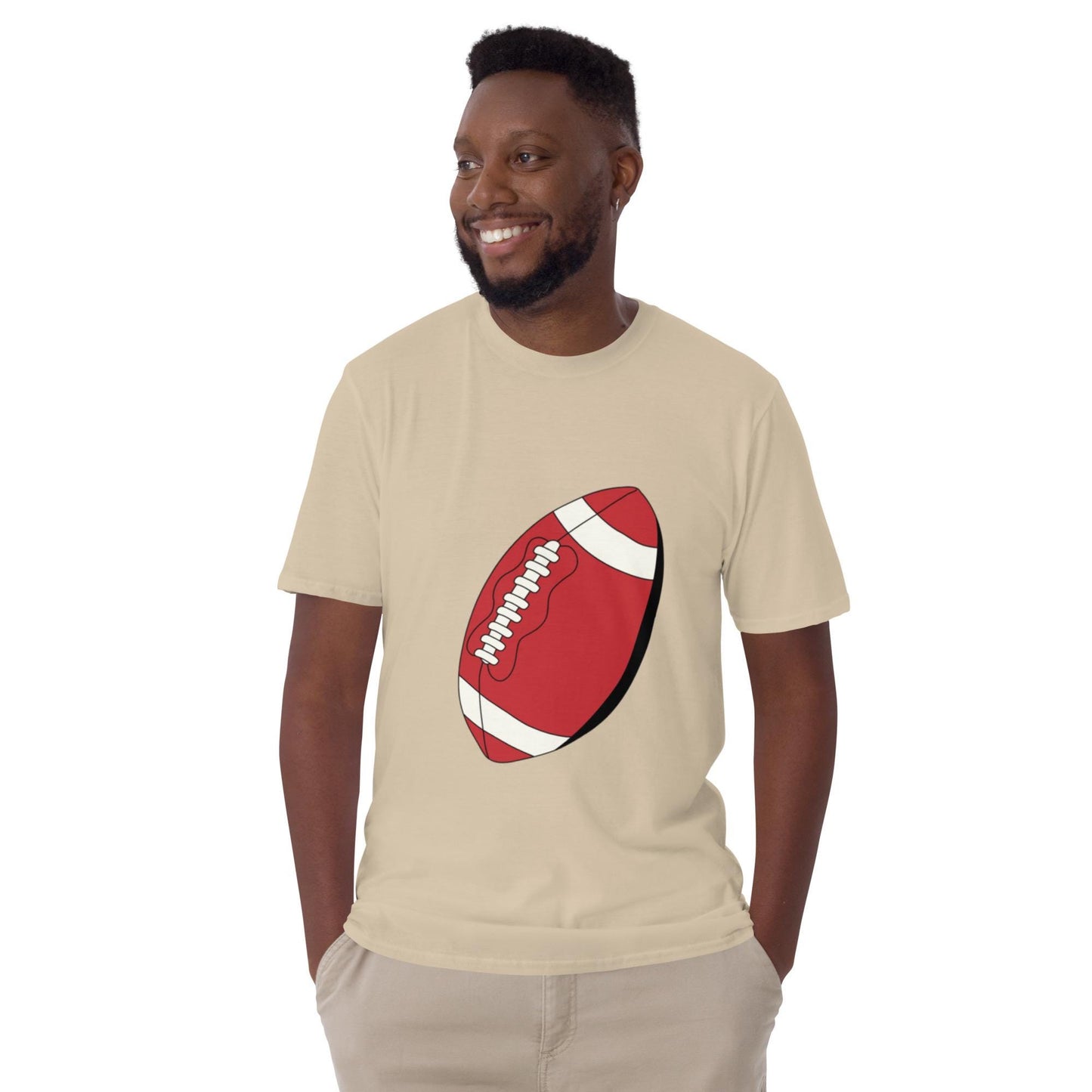 T-shirt pour homme à col rond, manches courtes – 100% coton, motif imprimé – Ballon Américain