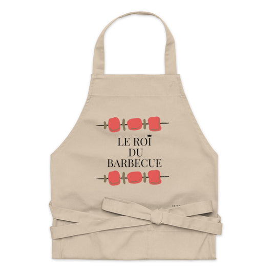 Tablier pour Homme 100 % Coton Bio "Le Roi du Barbecue" - Cadeau BBQ Original - coton biologique, Accessoire cuisine