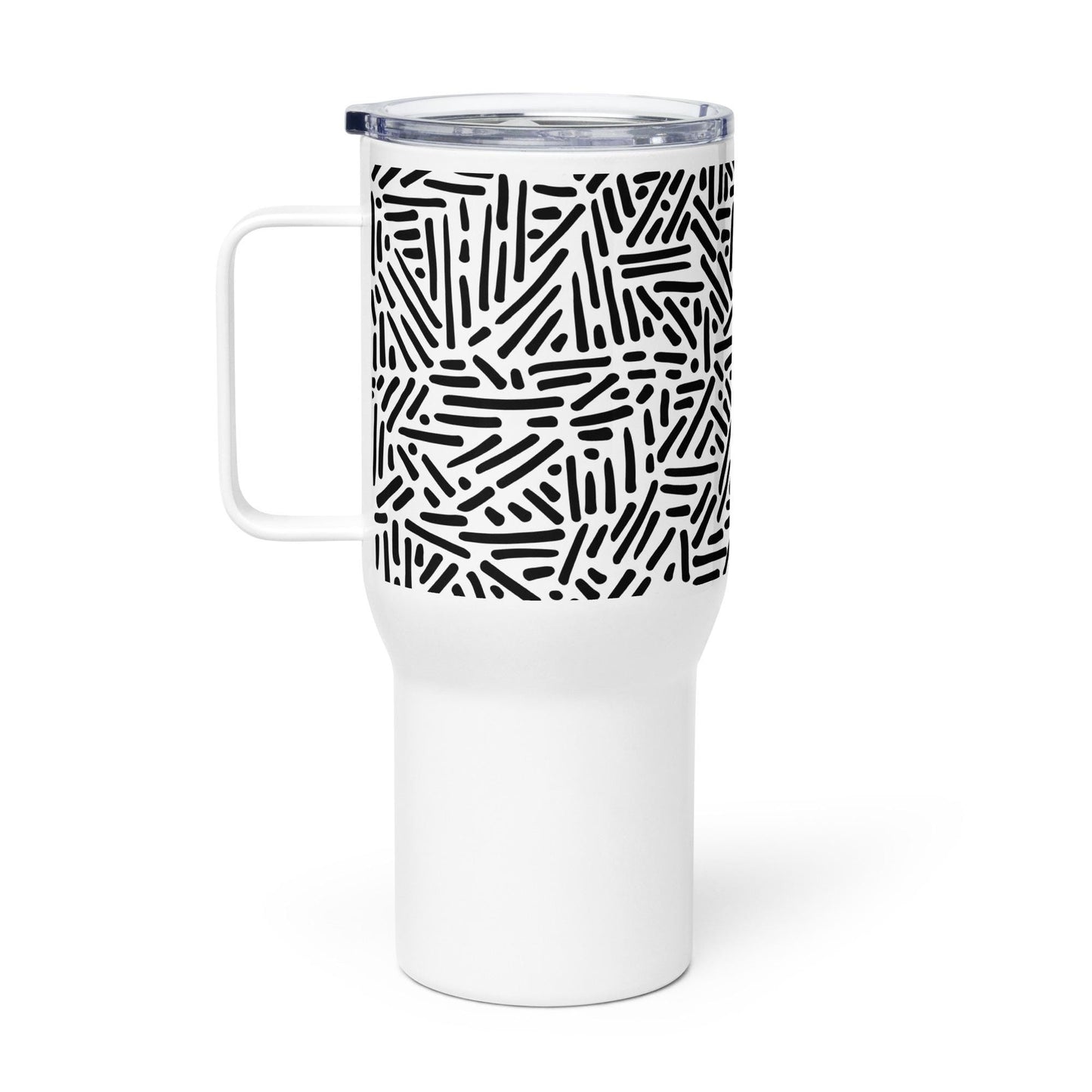 Mug Isotherme Inox - Mug de Voyage Isotherme en Acier Inoxydable avec Anse â Design Graphique - THERMOS, gobelet - Durable, LĂ©ger, Ătanche