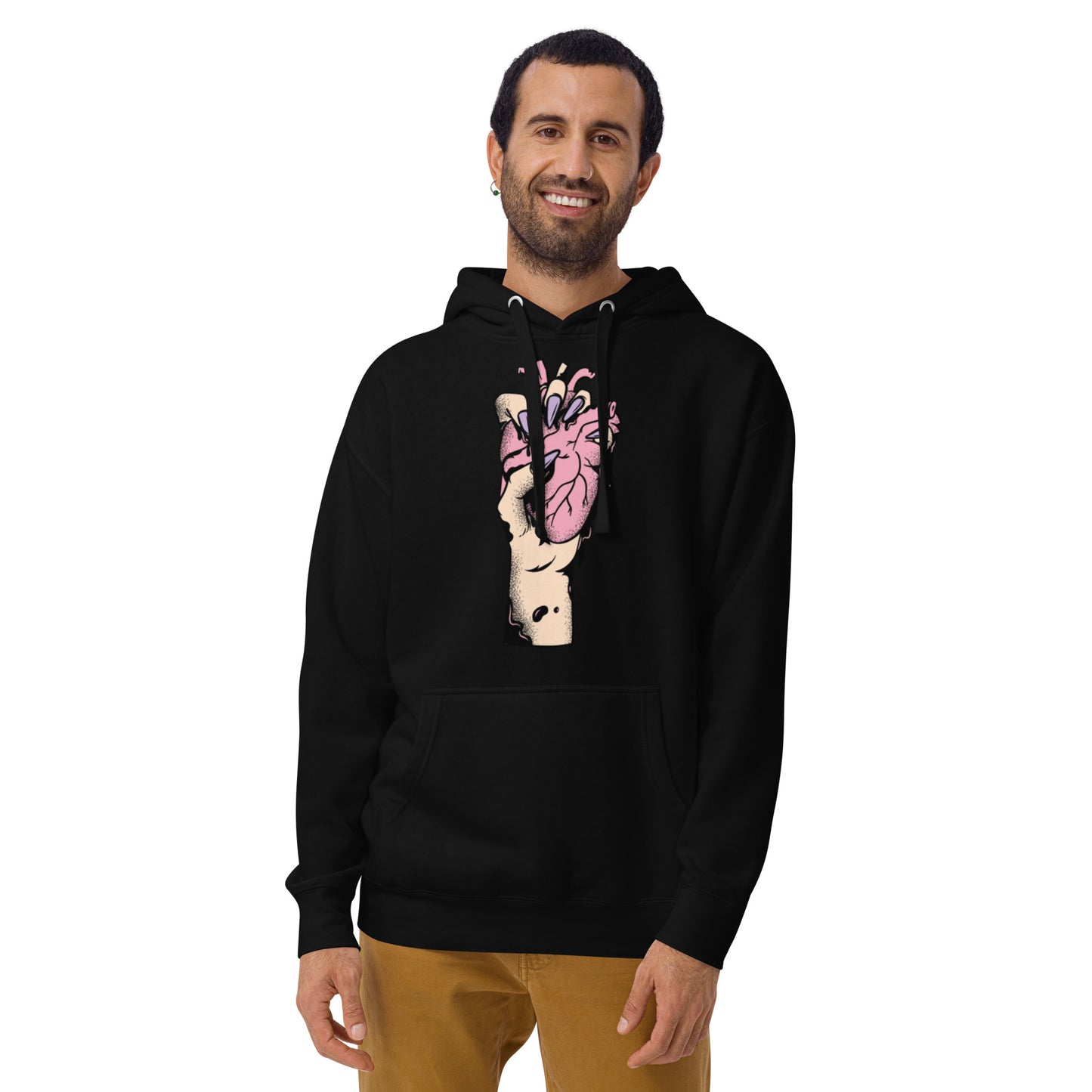 Sweat à capuche pour homme – 100% coton, doux et confortable – Coeur Déjà Pris, Rose