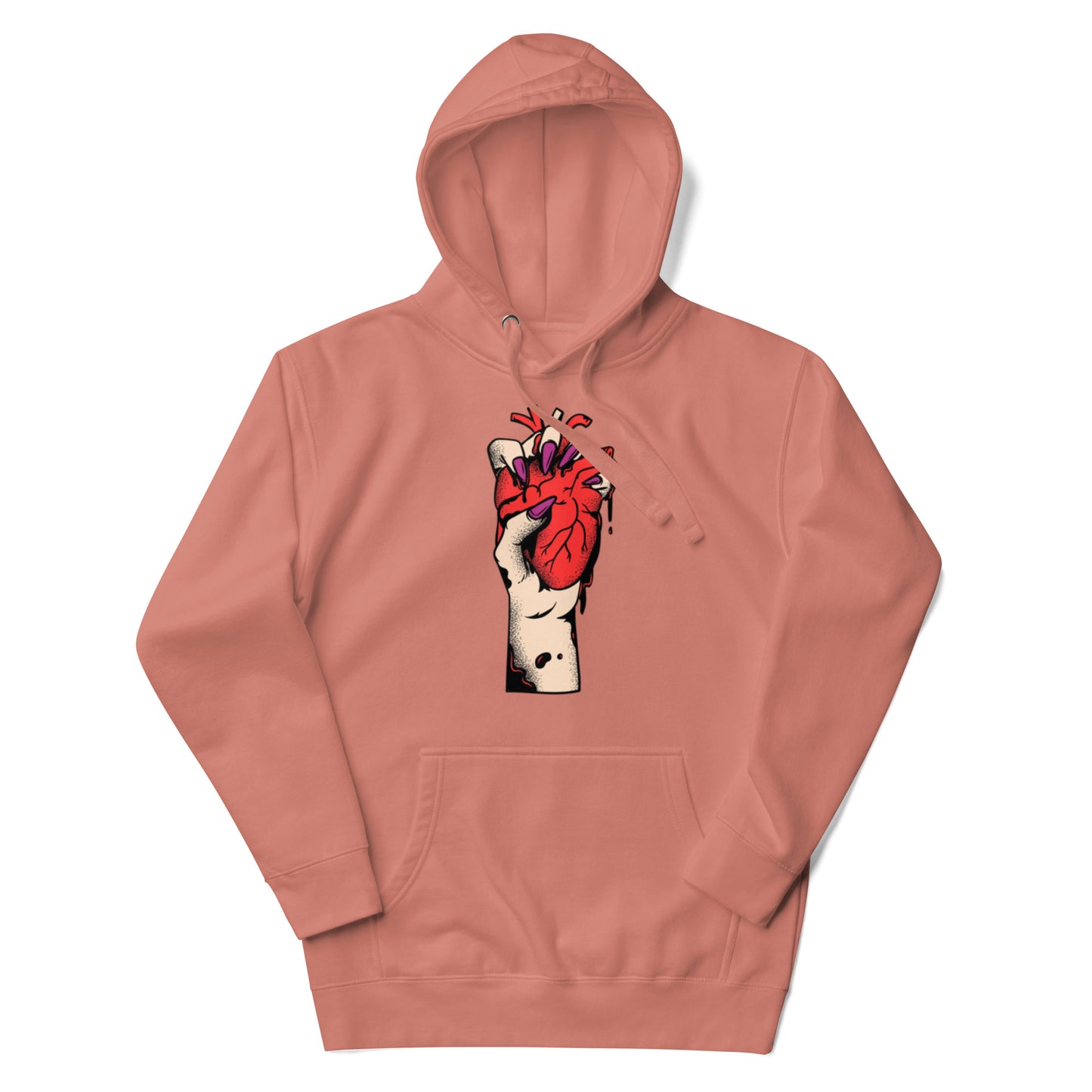 Sweat à capuche pour homme – 100% coton, doux et confortable – Coeur Déjà Pris, Rouge