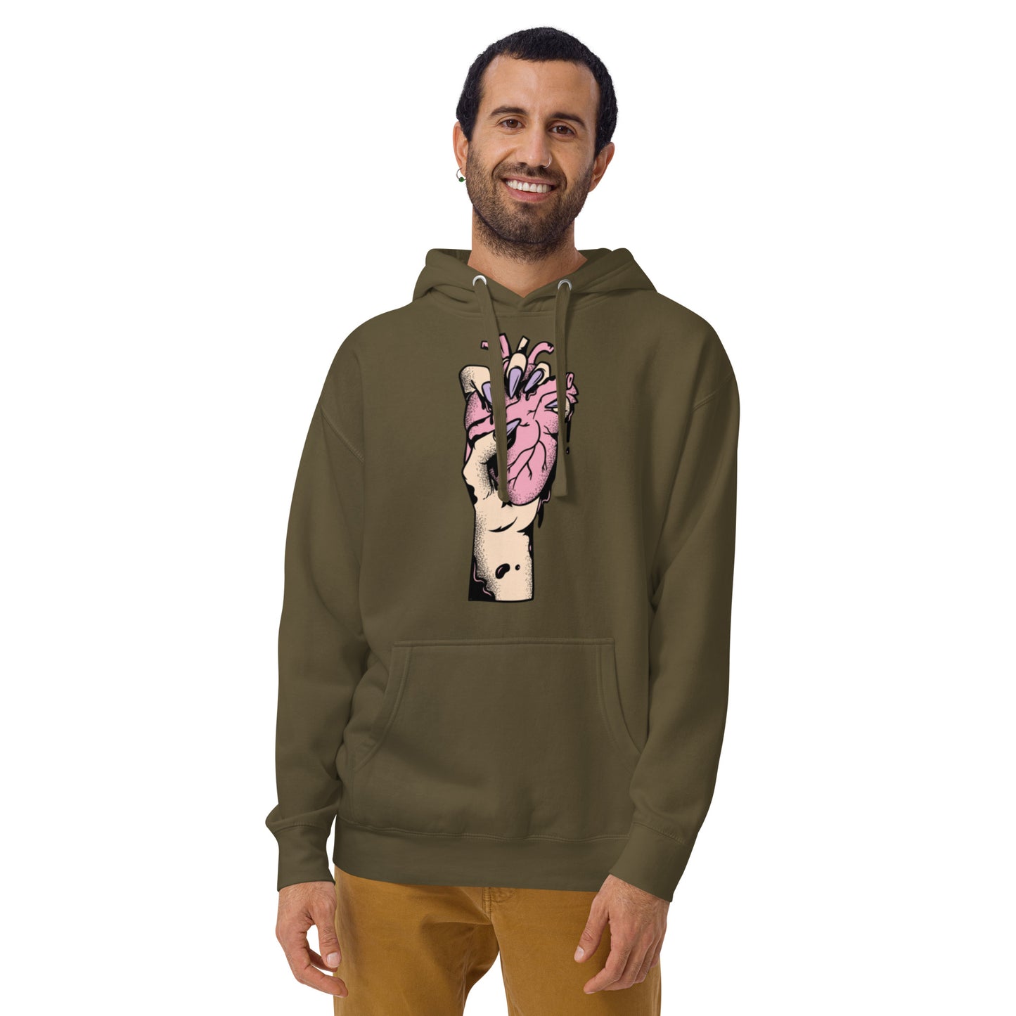 Sweat à capuche pour homme – 100% coton, doux et confortable – Coeur Déjà Pris, Rose