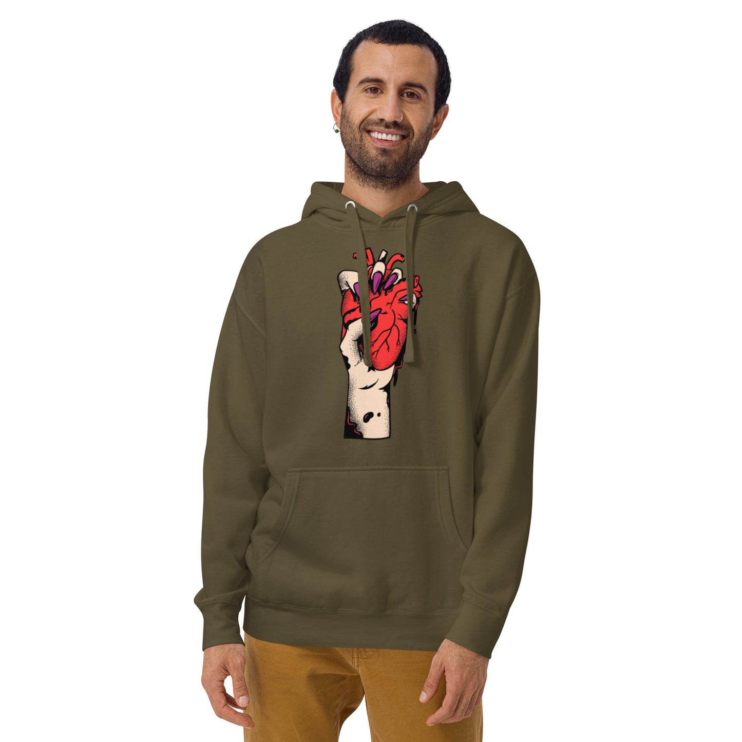 Sweat à capuche pour homme – 100% coton, doux et confortable – Coeur Déjà Pris, Rouge