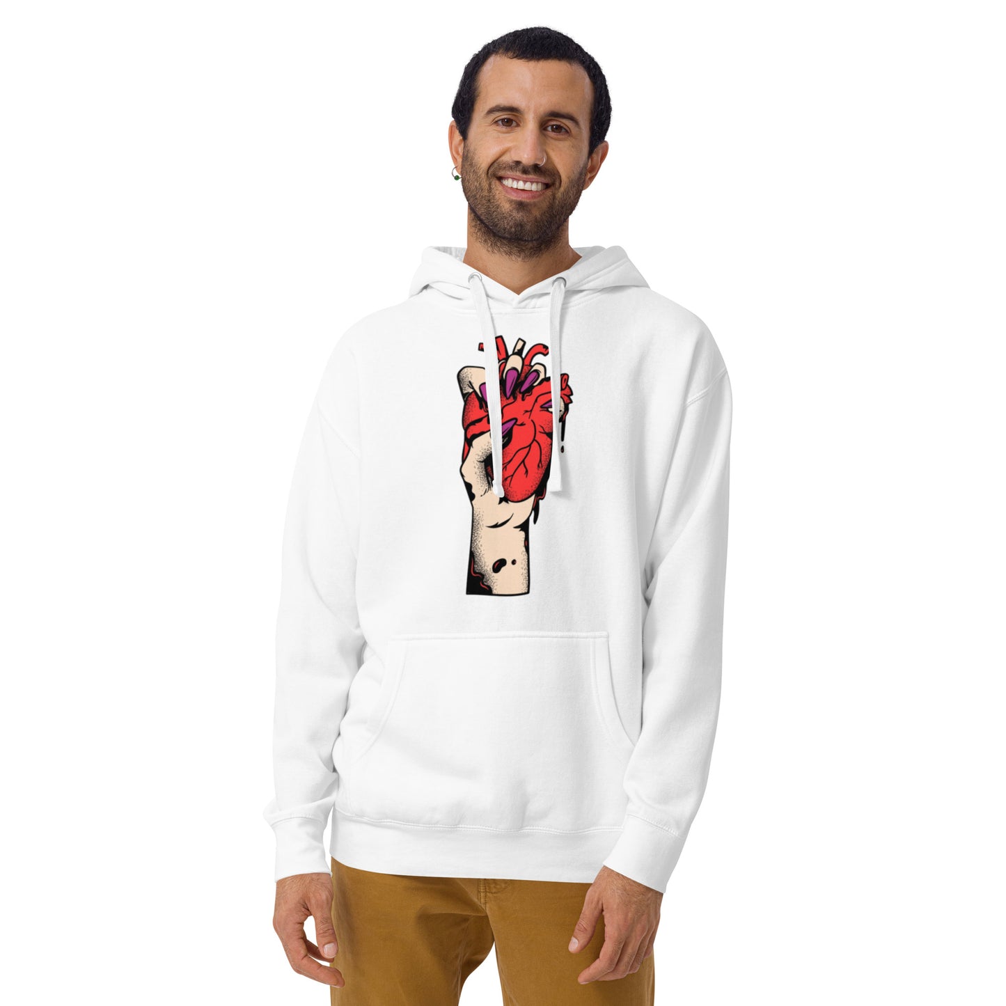 Sweat à capuche pour homme – 100% coton, doux et confortable – Coeur Déjà Pris, Rouge