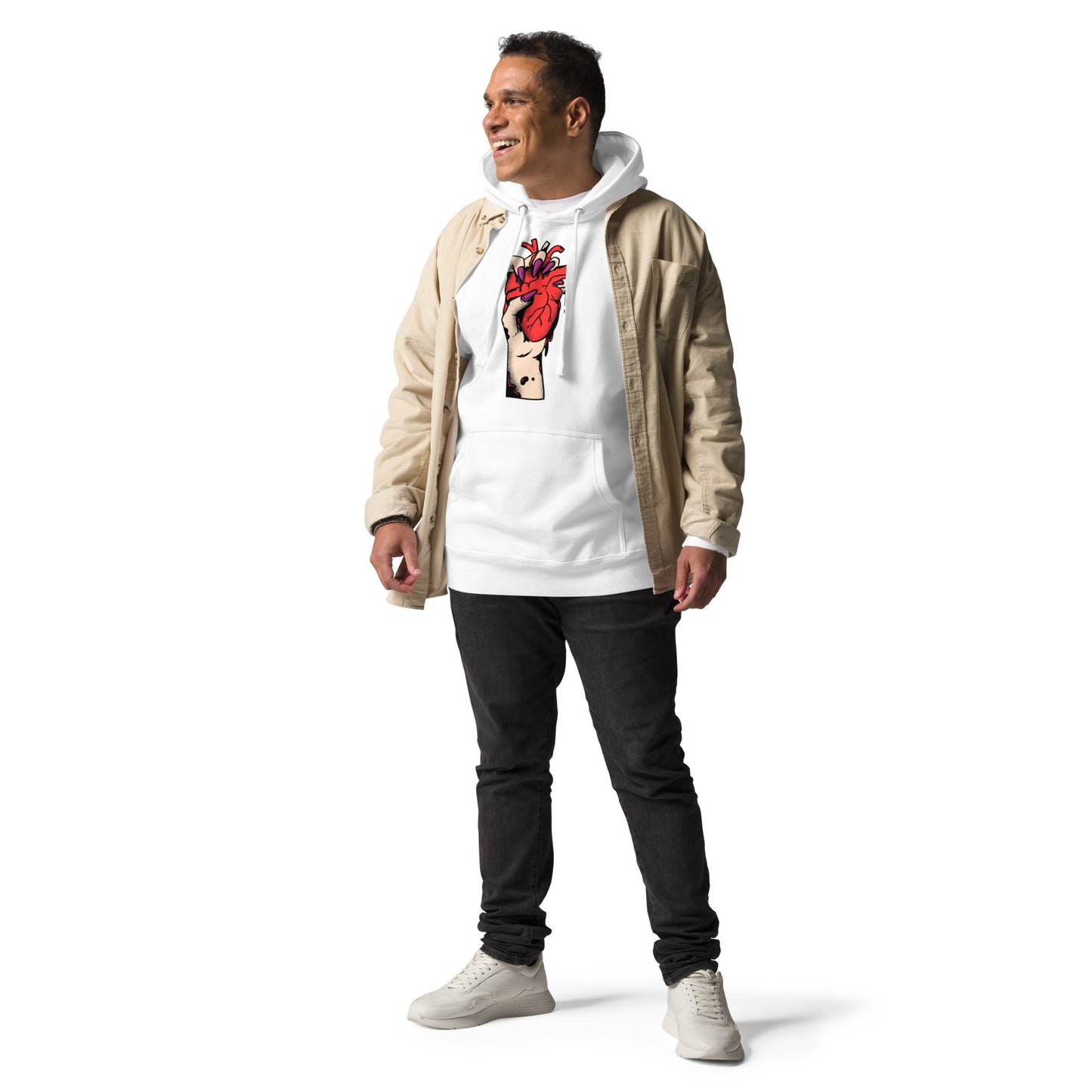 Sweat à capuche pour homme – 100% coton, doux et confortable – Coeur Déjà Pris, Rouge